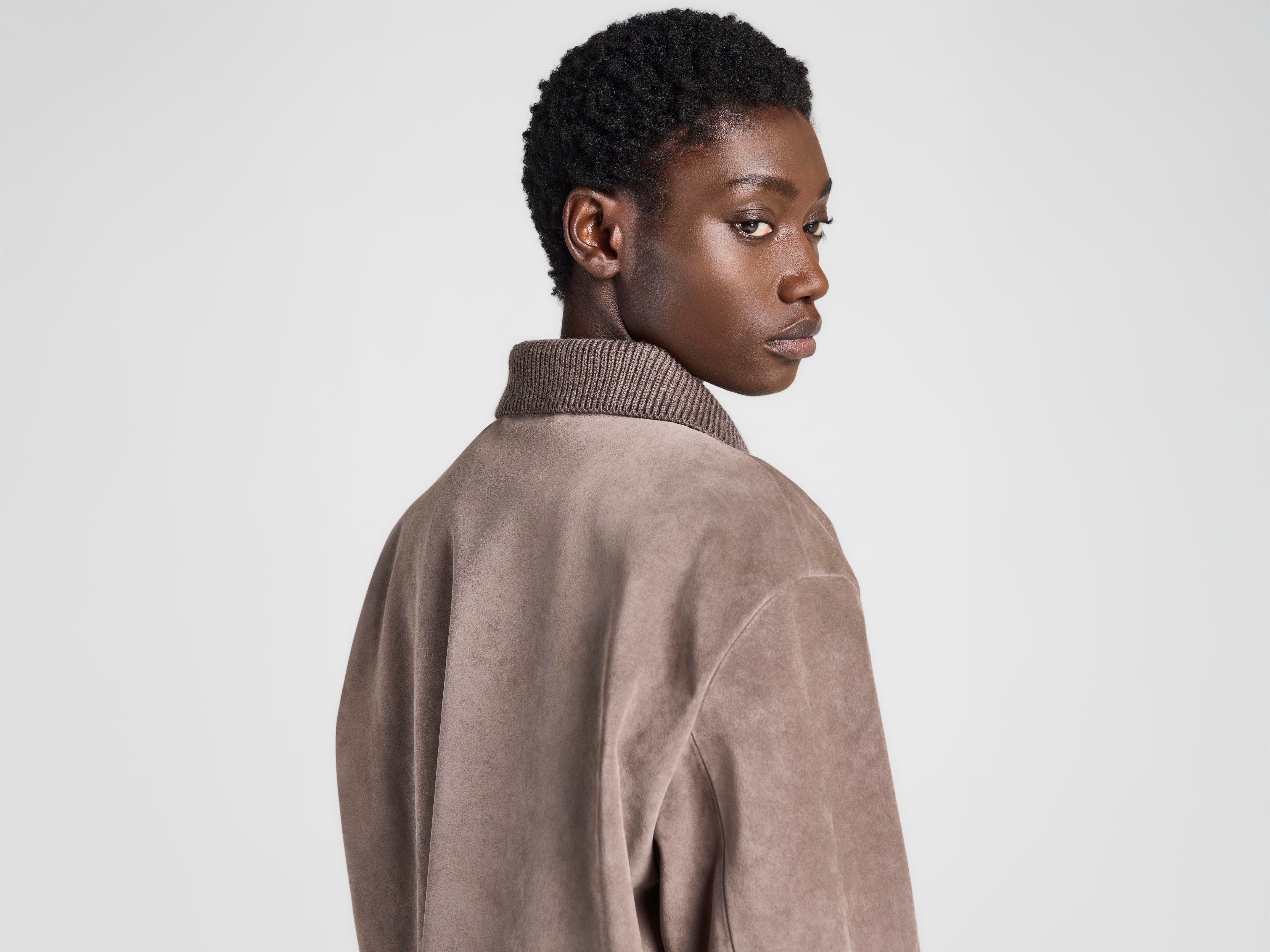 J.W.Anderson Suede Jacke Damen Mausgrau Wildleder