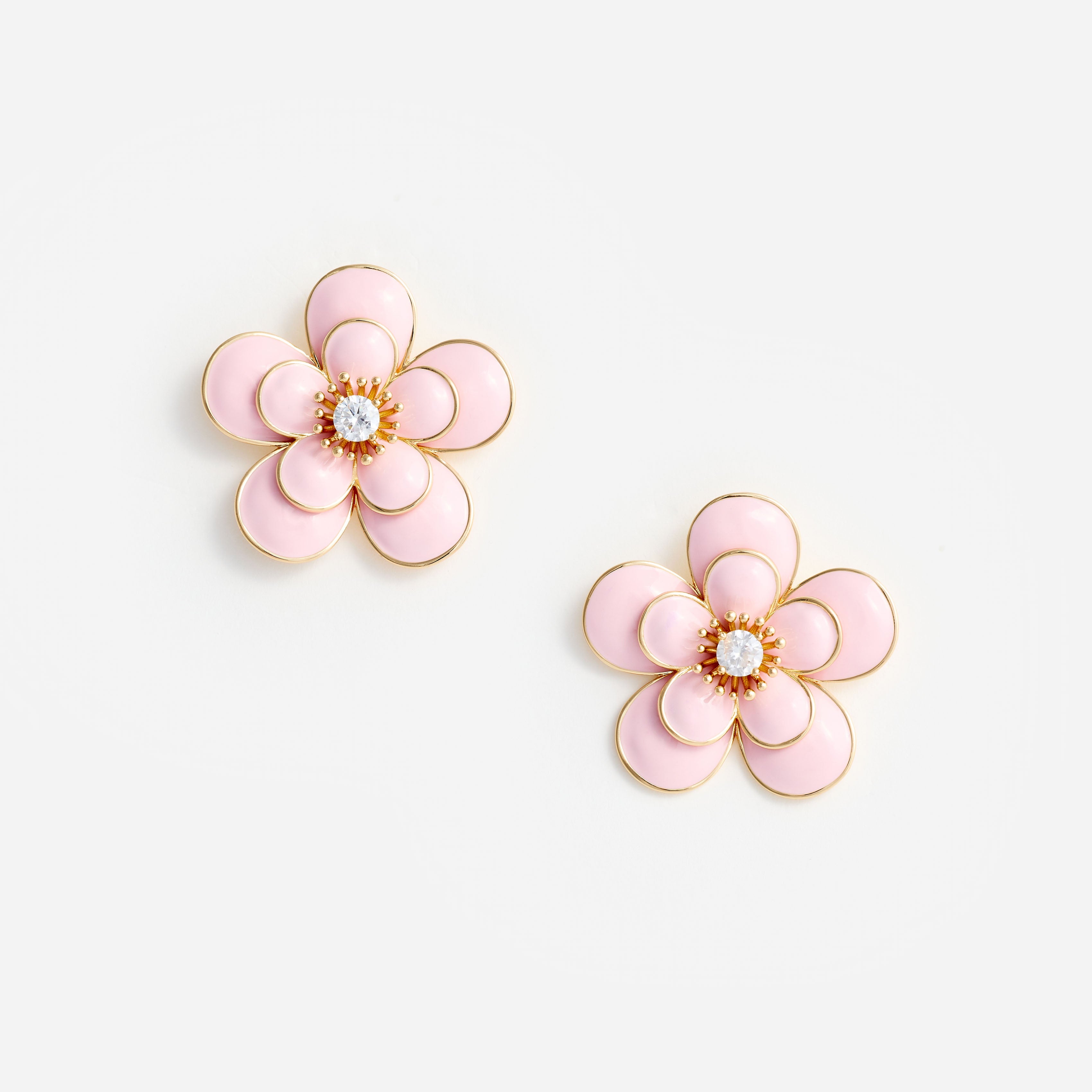 Self Portrait Pink Enamel Flower Ohrringe One Size Rosa Gold