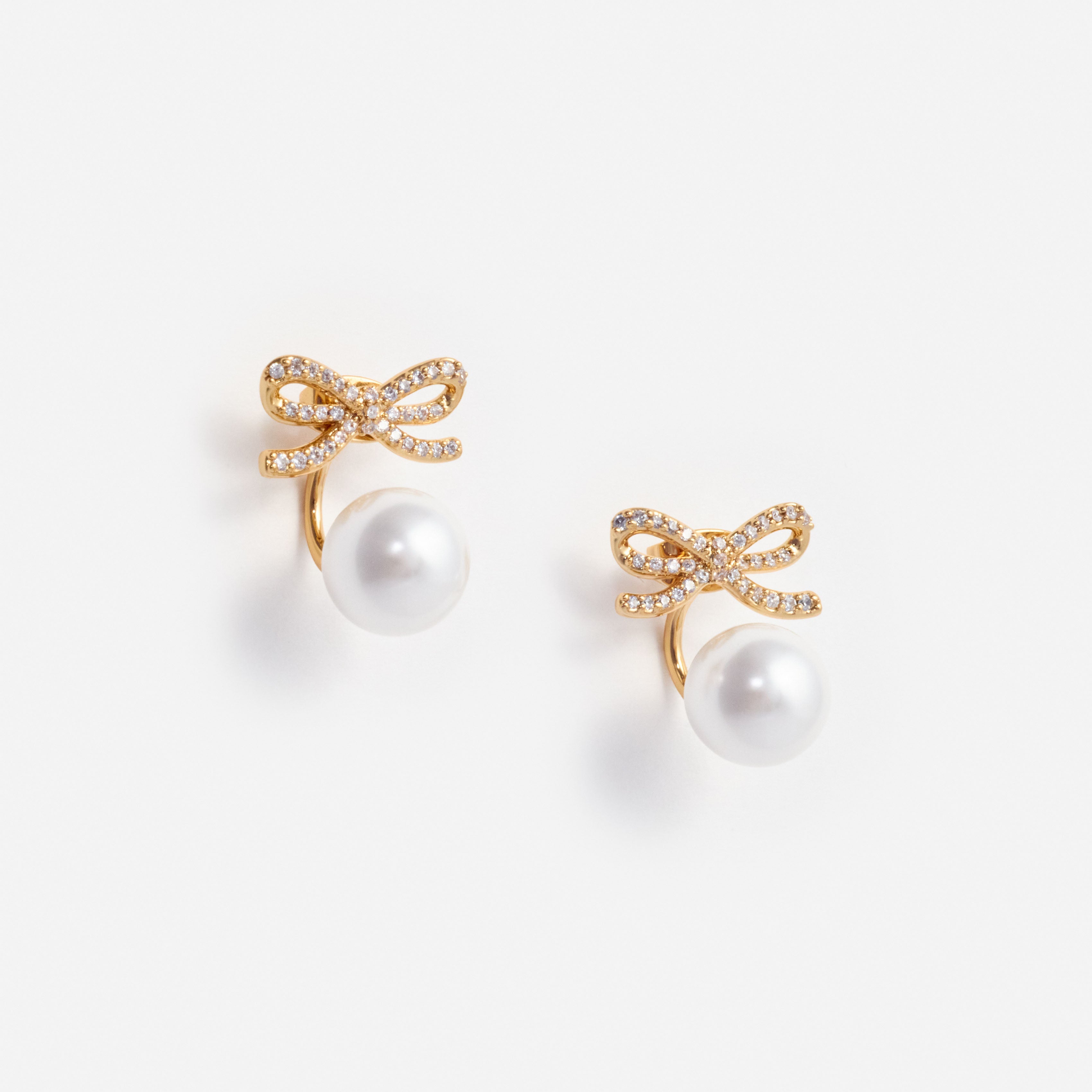 Self Portrait Gold Bow Pearl Ohrringe Gold One Size