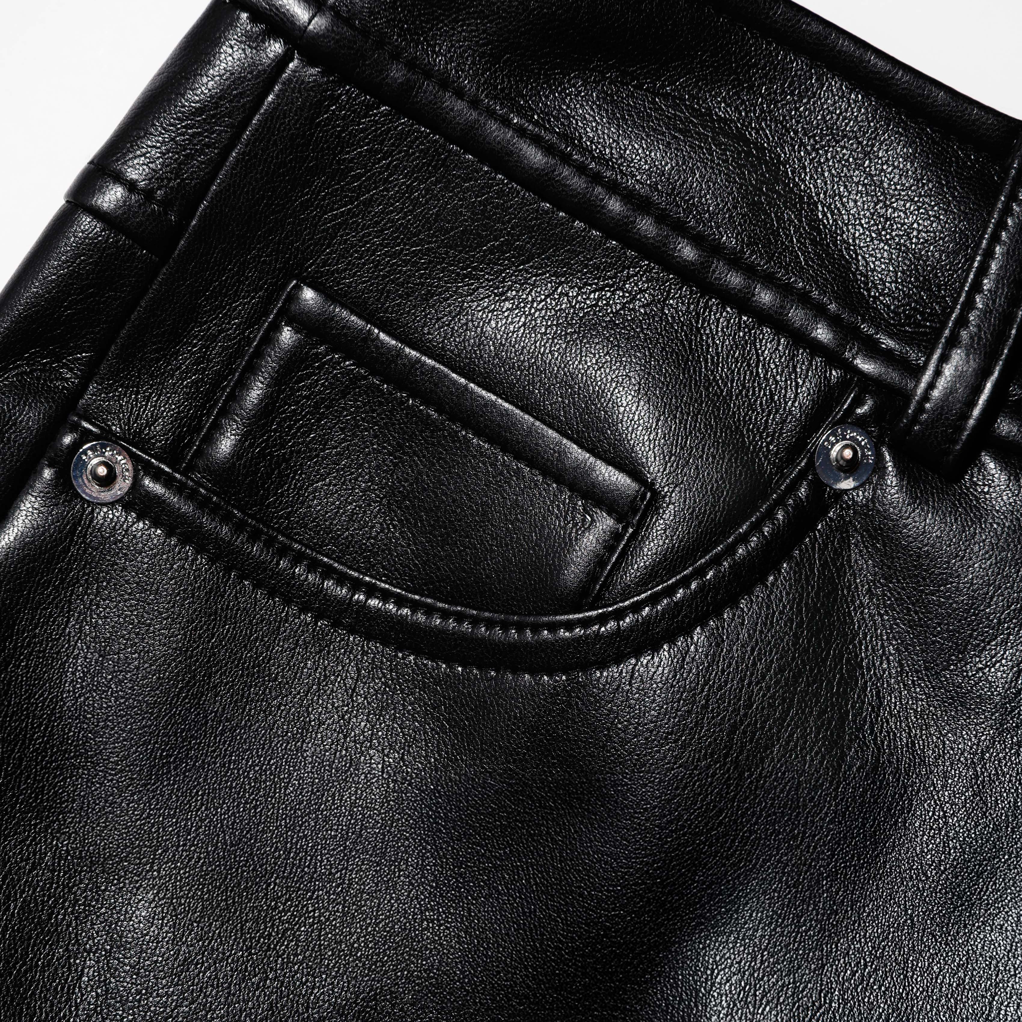 Self Portrait Bottoms Black Faux Leather Shorts High Waist