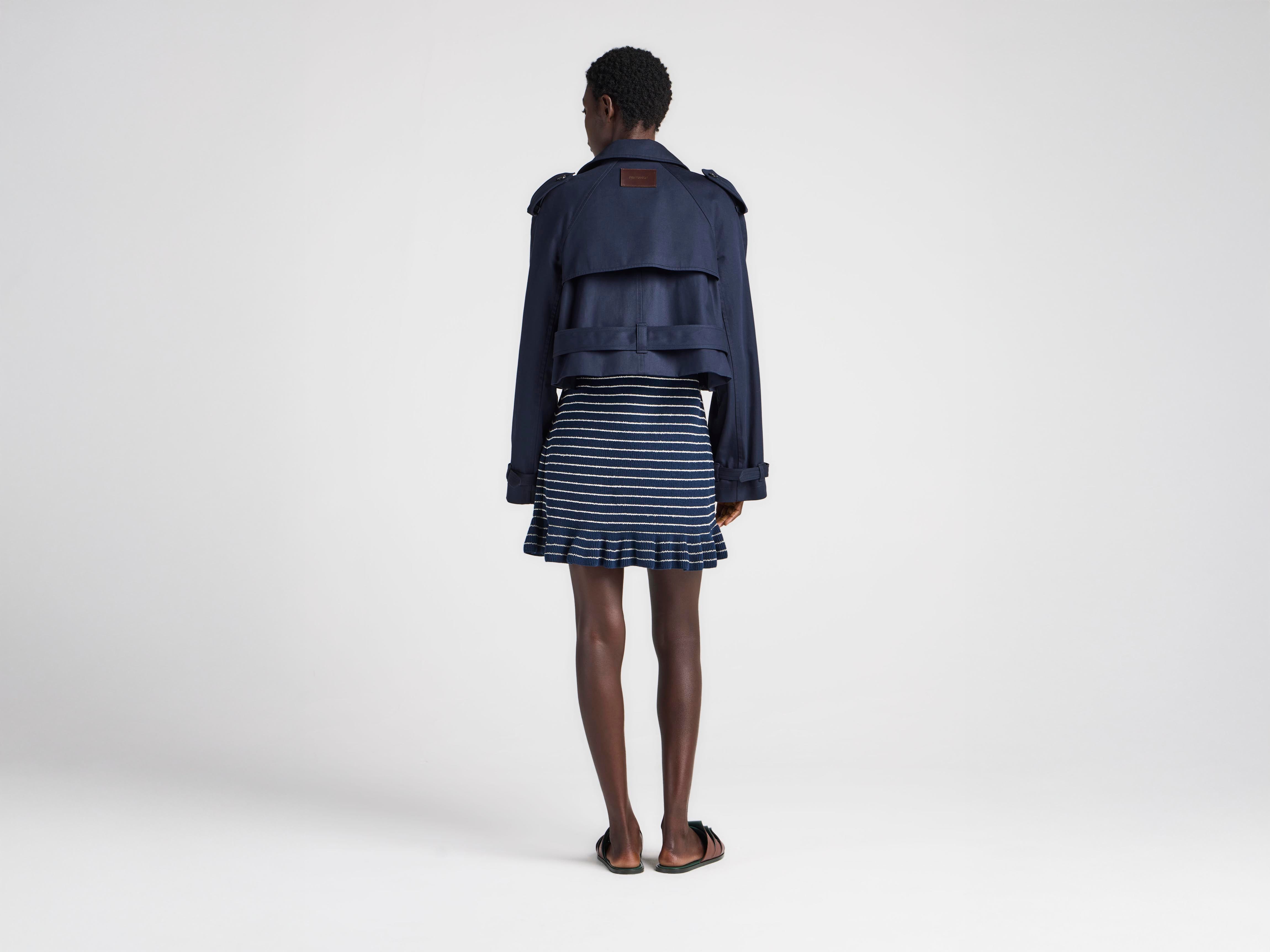 J.W.Anderson Cropped Trench Mantel Navy Baumwolle