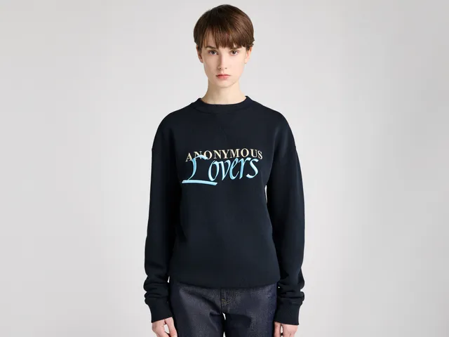 J.W.Anderson Anonymous Lovers Sweatshirt Damen Washed Black Stickerei
