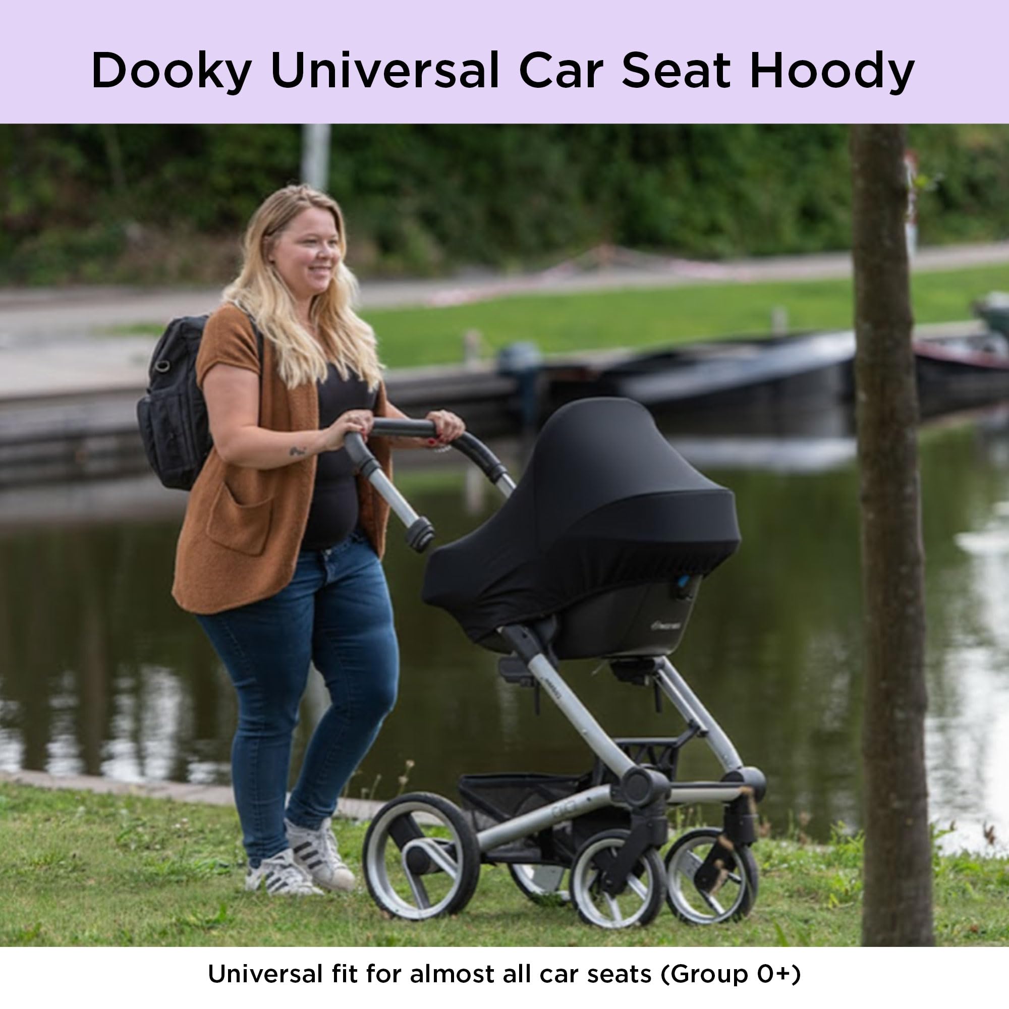 Dooky Hoody Sonnenhaube Babyschale 0+ Black UPF50+