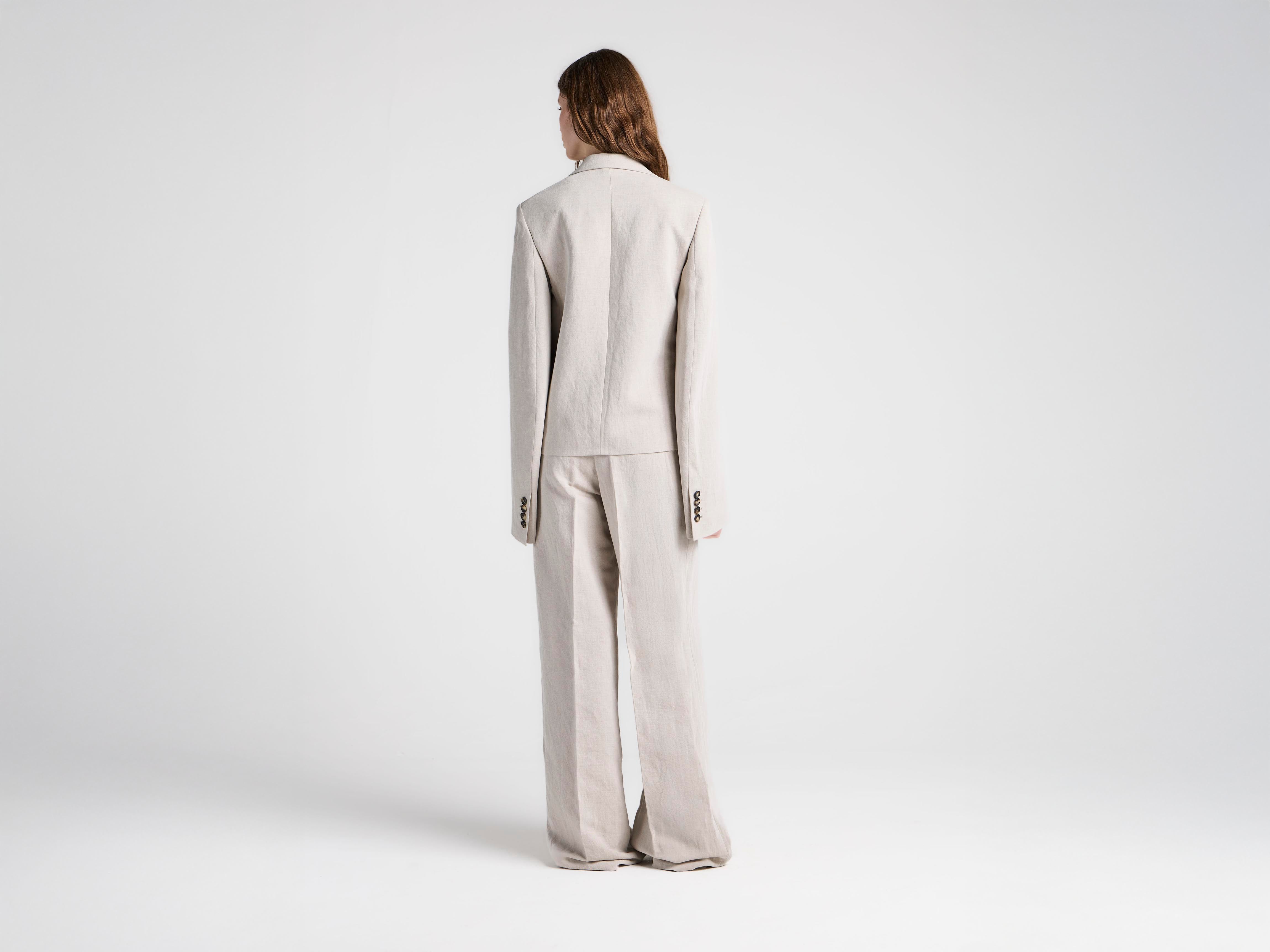 J.W.Anderson Weighted Sleeve Jacke Natural Leinen Damen