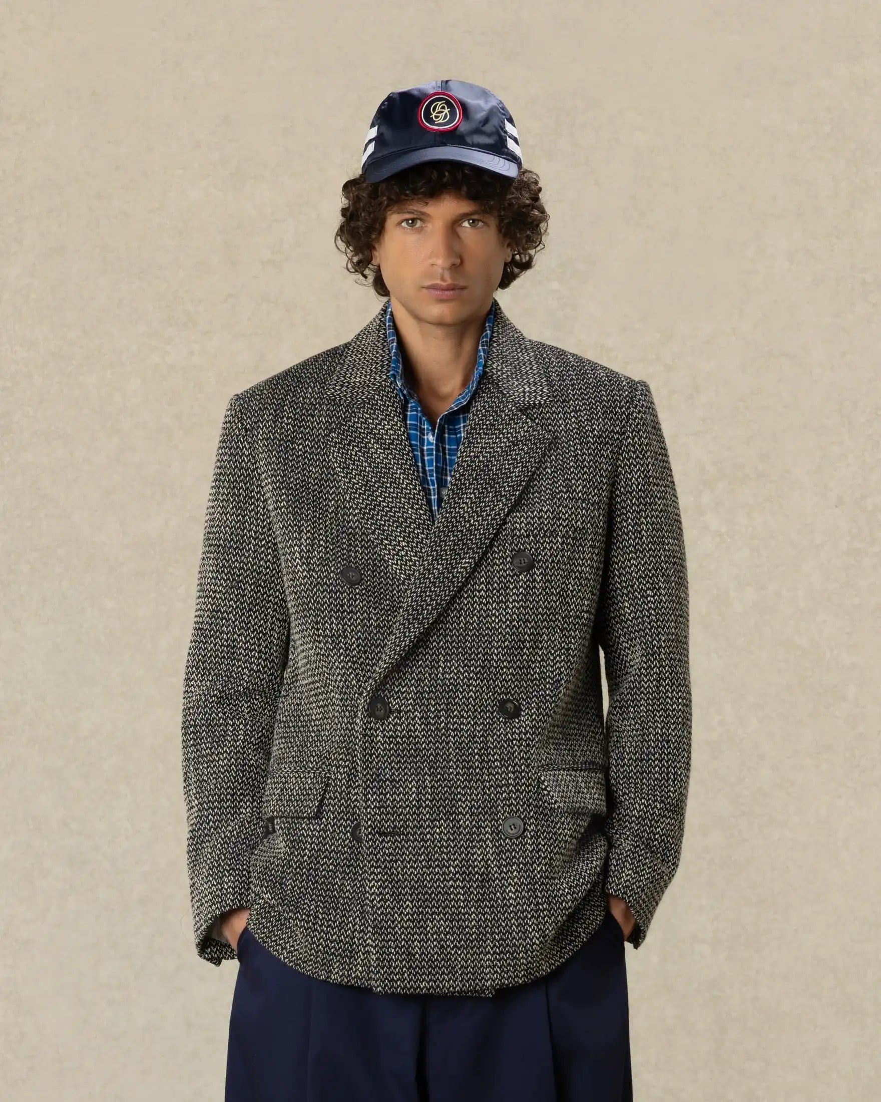 Drôle De Monsieur Tweed Double Breasted Jacket Jacke schwarz