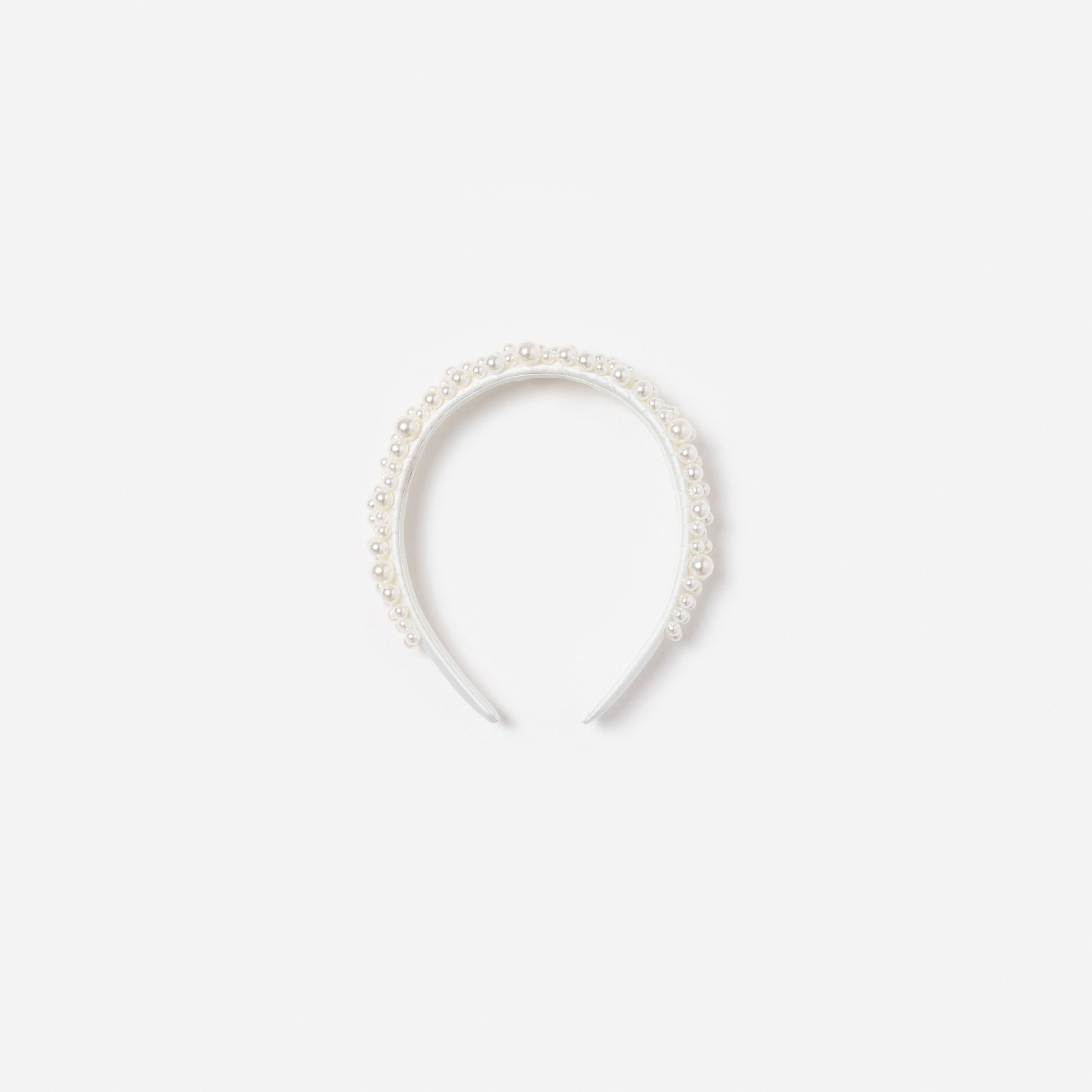 Self Portrait White Satin Pearl Haarband Weiß Perlen