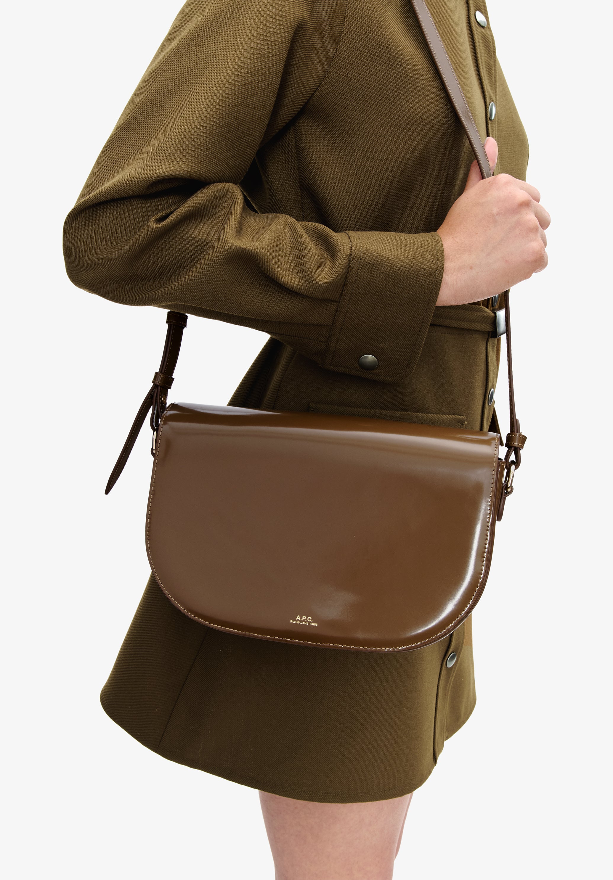 A.P.C. Le B-Side Tasche braun Leder Umhängetasche TU
