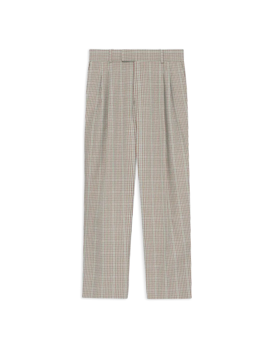 Drôle De Monsieur Pantalon à Plis Carreaux Hose Beige Karo