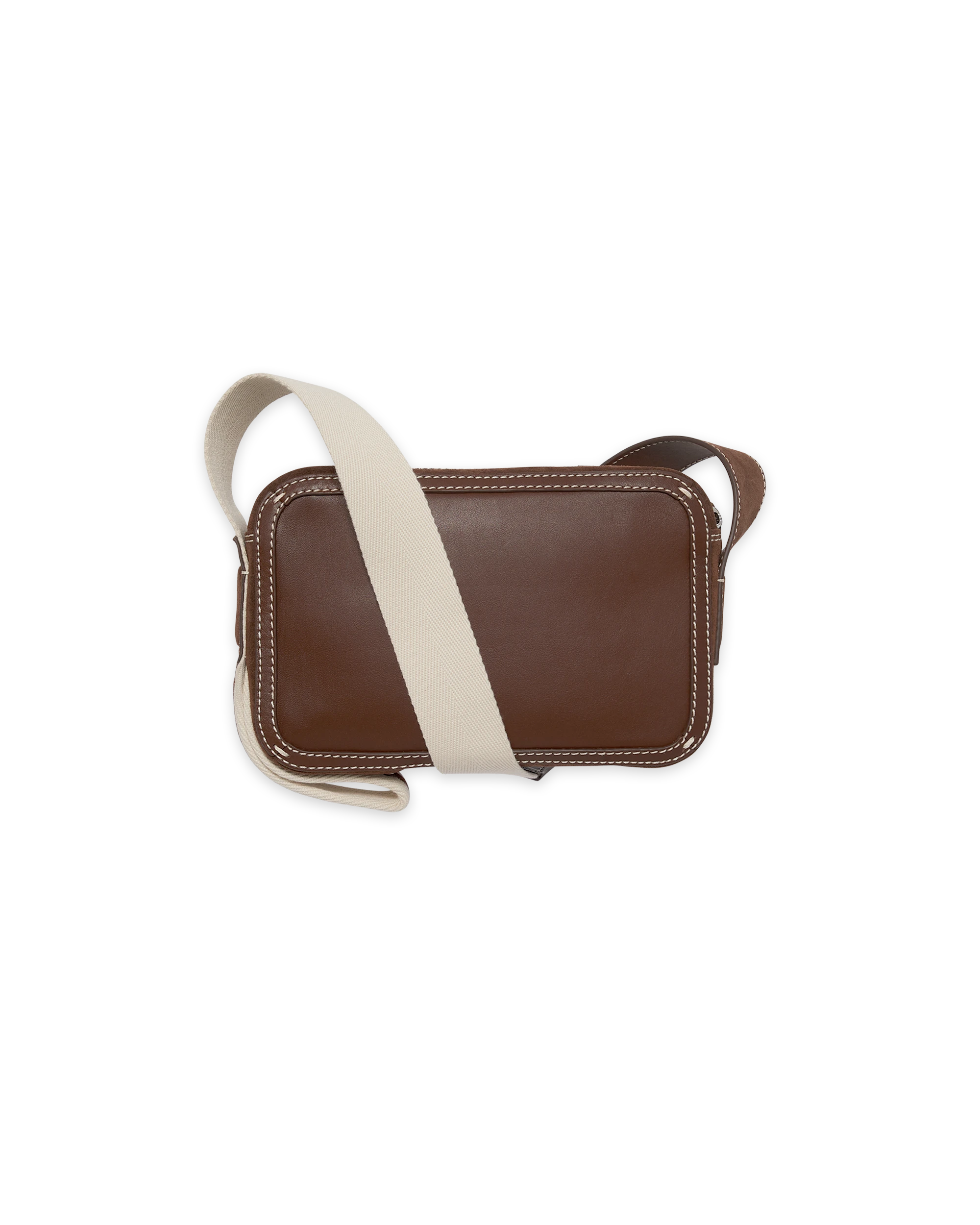 Drôle De Monsieur Sacoche Surpiquée Tasche Gelb Raffia Leder