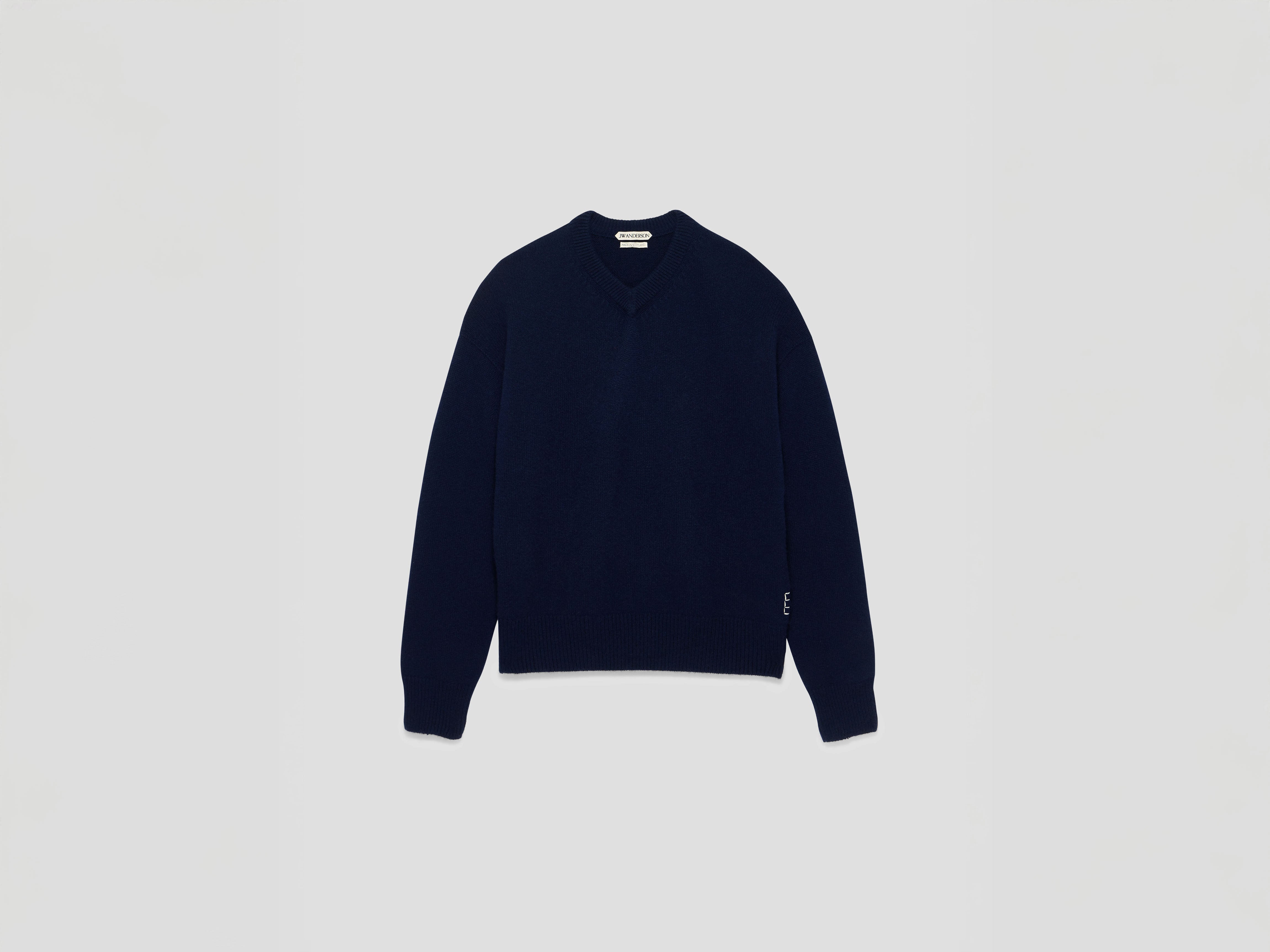 J.W.Anderson V-Neck Cashmere Pullover Navy Herren