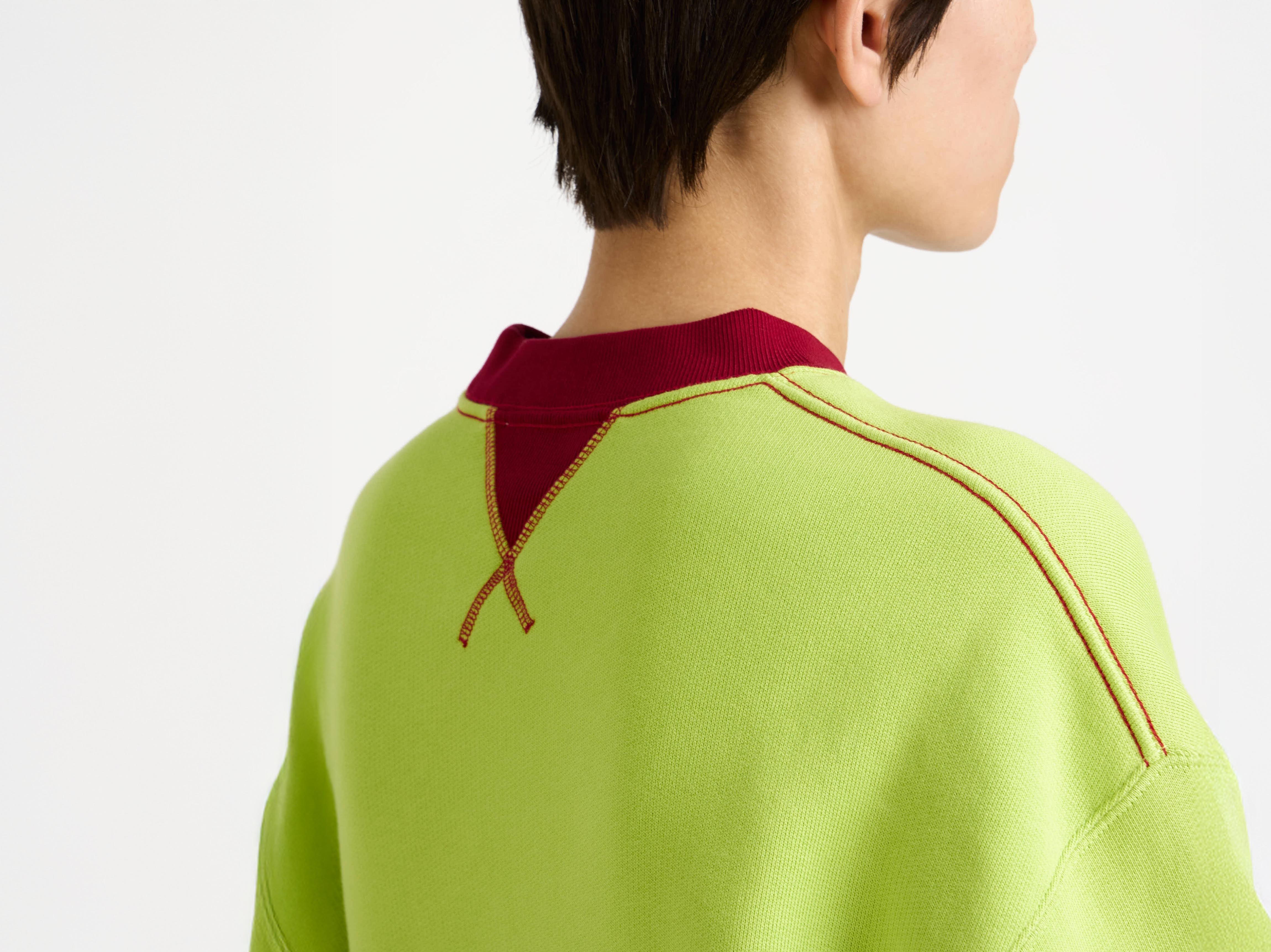 J.W.Anderson Contrast Collar Sweatshirt Lime Red Jersey