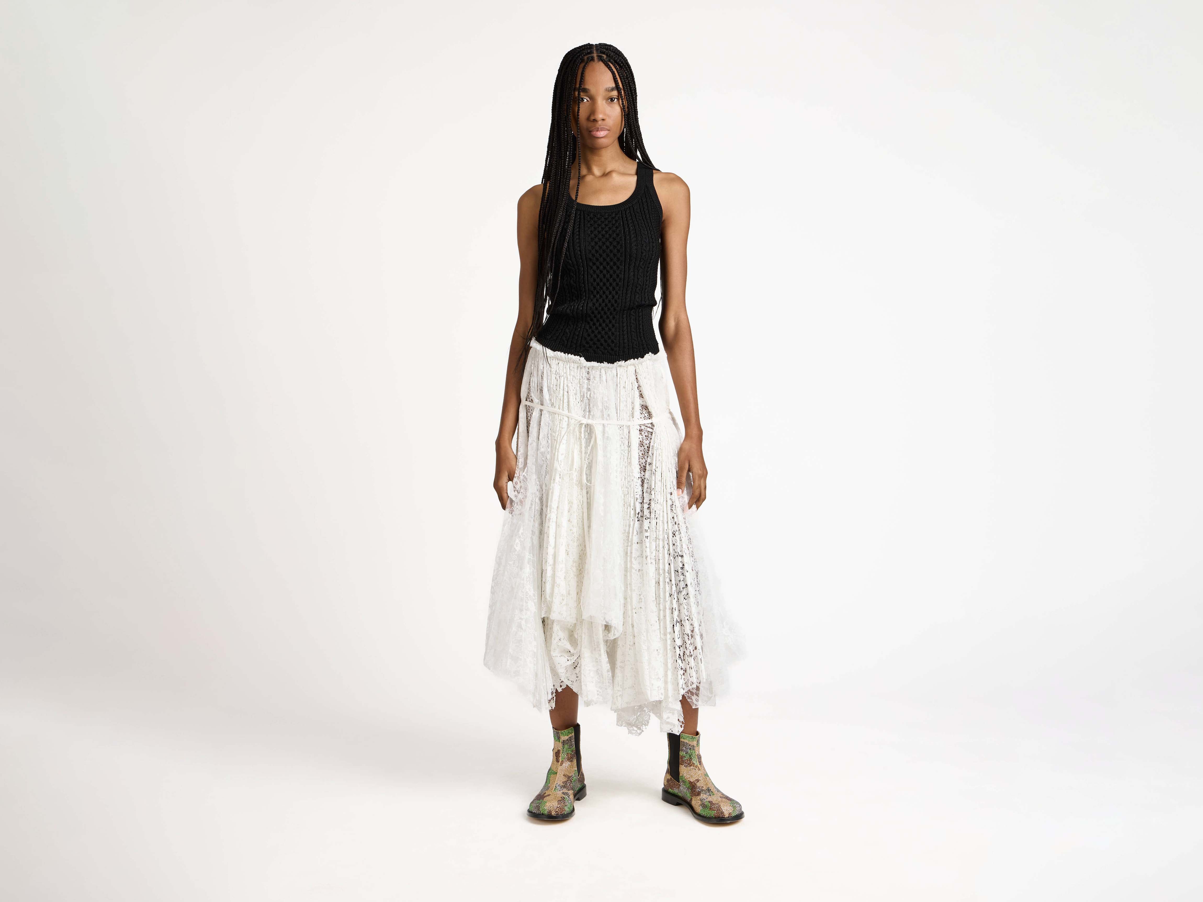 J.W.Anderson Mixed Lace Rock Damen weiß Spitze lang