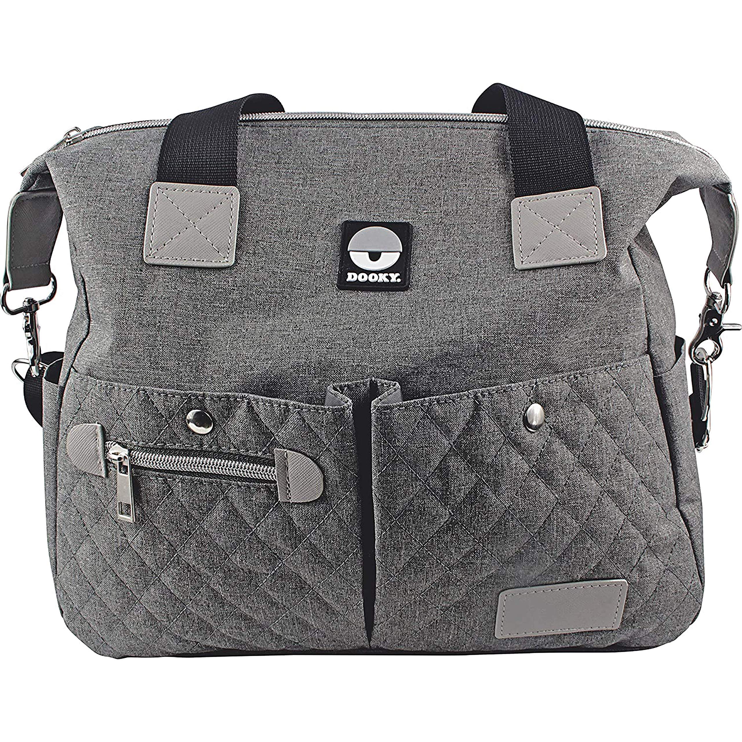 Dooky Diaper Wickeltasche Shoulder Bag grau Melange 8 Fächer