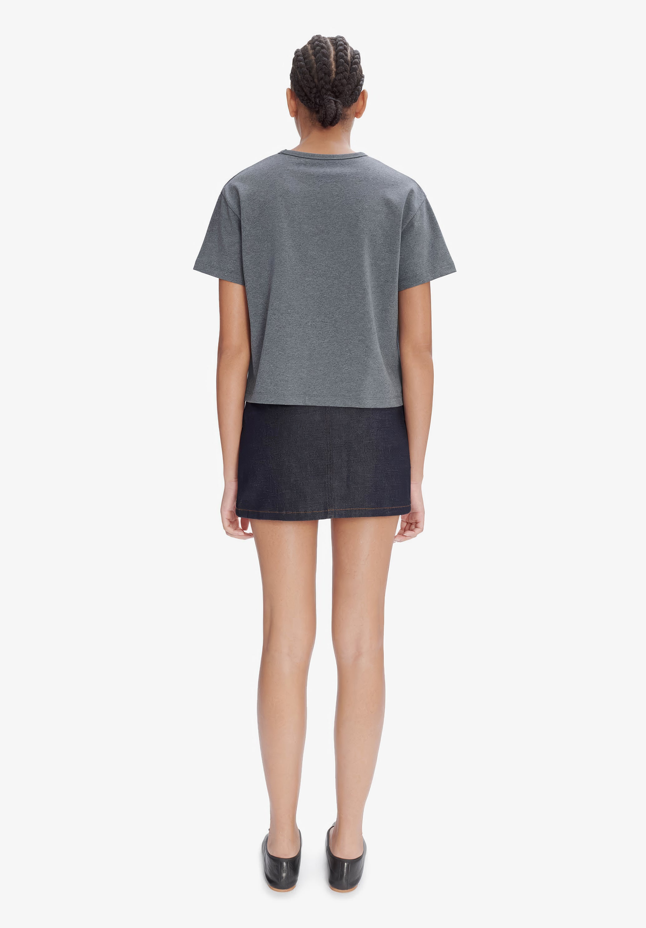 A.P.C. Boxy Petit VPC T-Shirt Bio-Baumwolle Samtflock