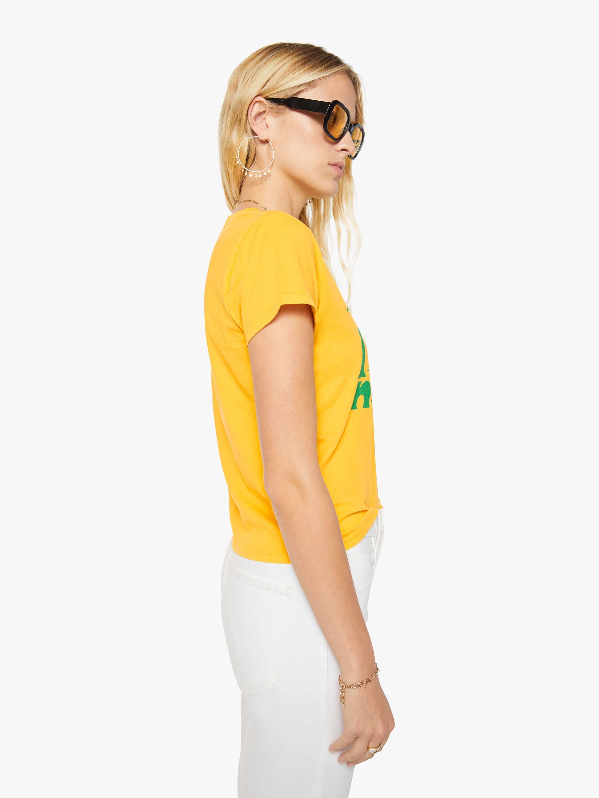 Mother The Lil Goodie Goodie T-Shirt Gelb Print Supima