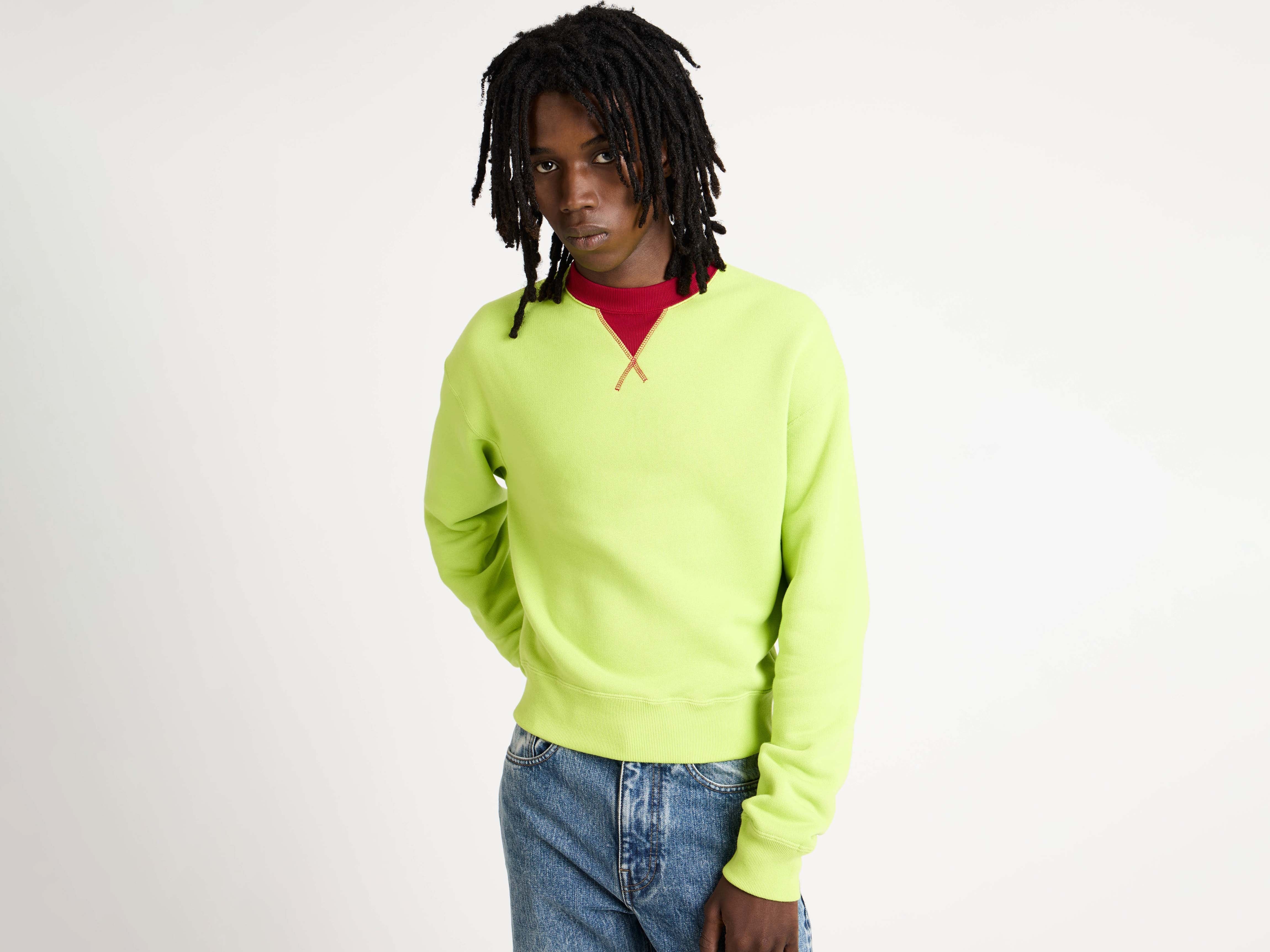 J.W.Anderson Hoodies Sweatshirt Lime Rot Jersey Herren
