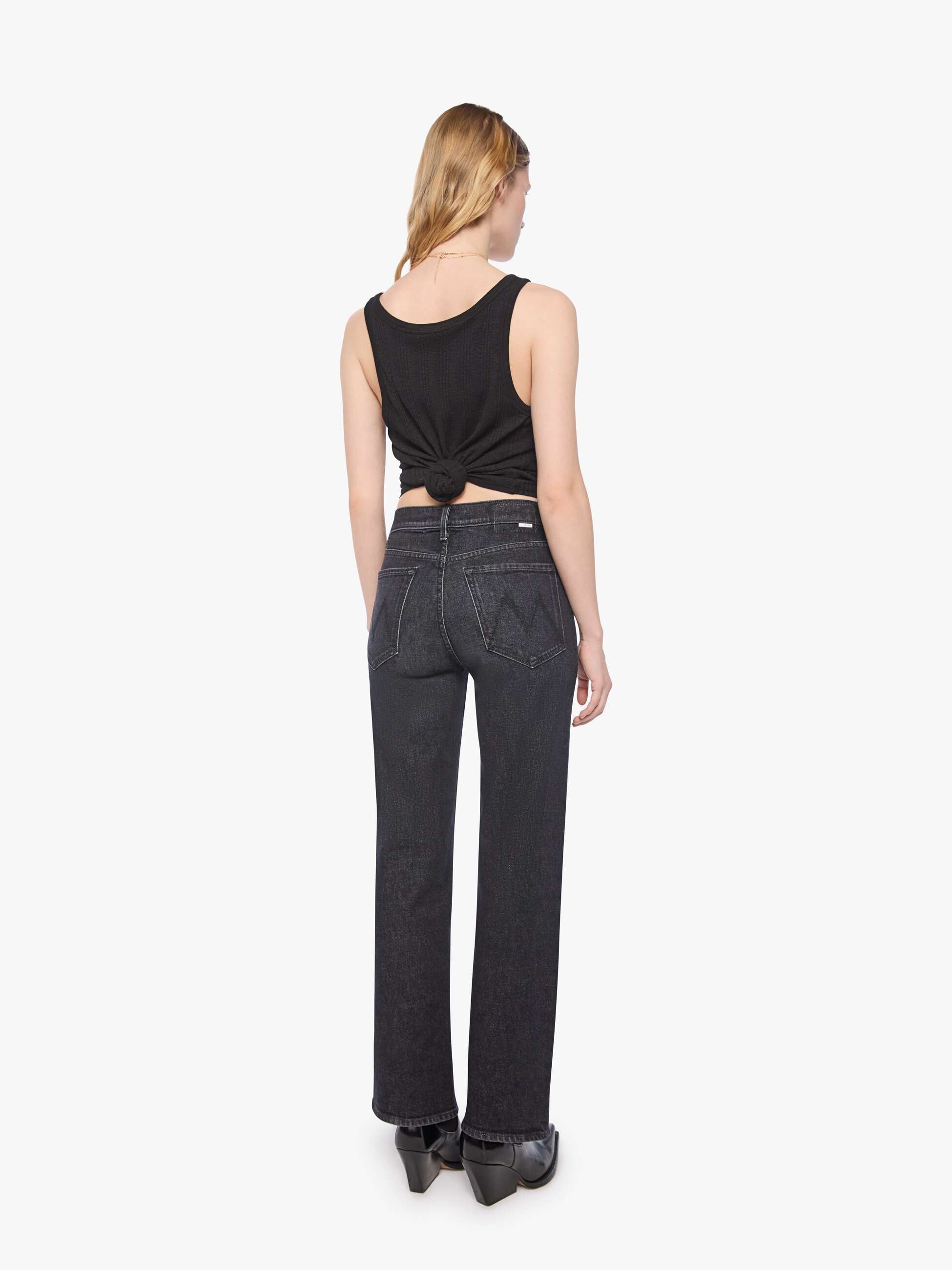 MOTHER Petites The Lil Rambler Zip Sneak Jeans Milkyway