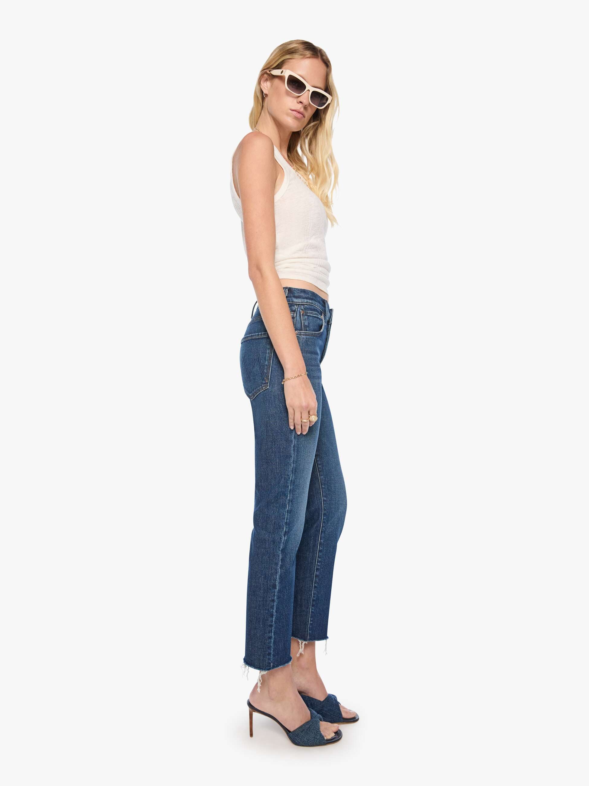 Mother Mid Rise Hiker Hover Fray Jeans That Belongs In A Museum