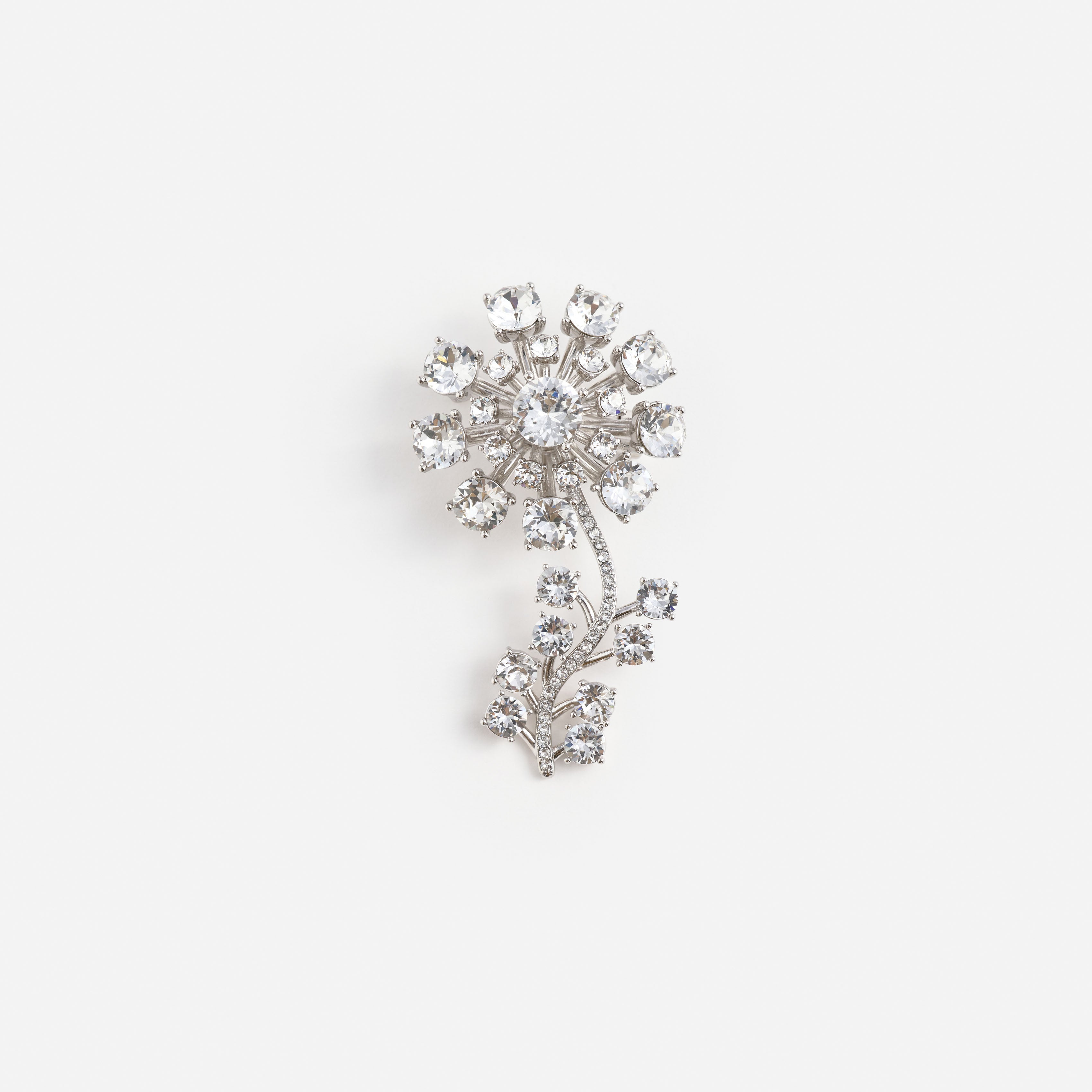 Self Portrait Crystal Flower Brooch Brosche silber One Size