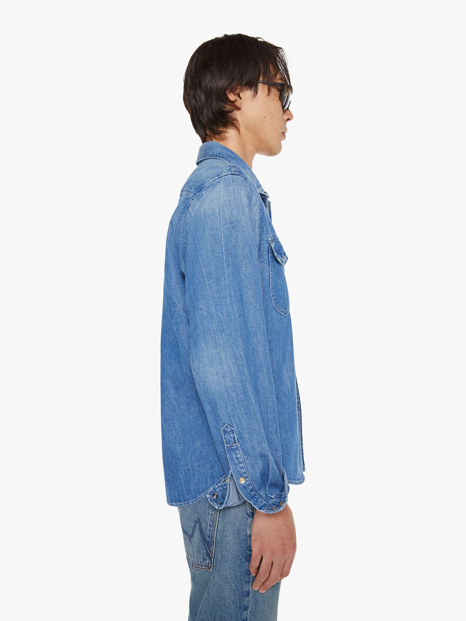 Mother The Speed Date Hemd Blau Denim Western Herren