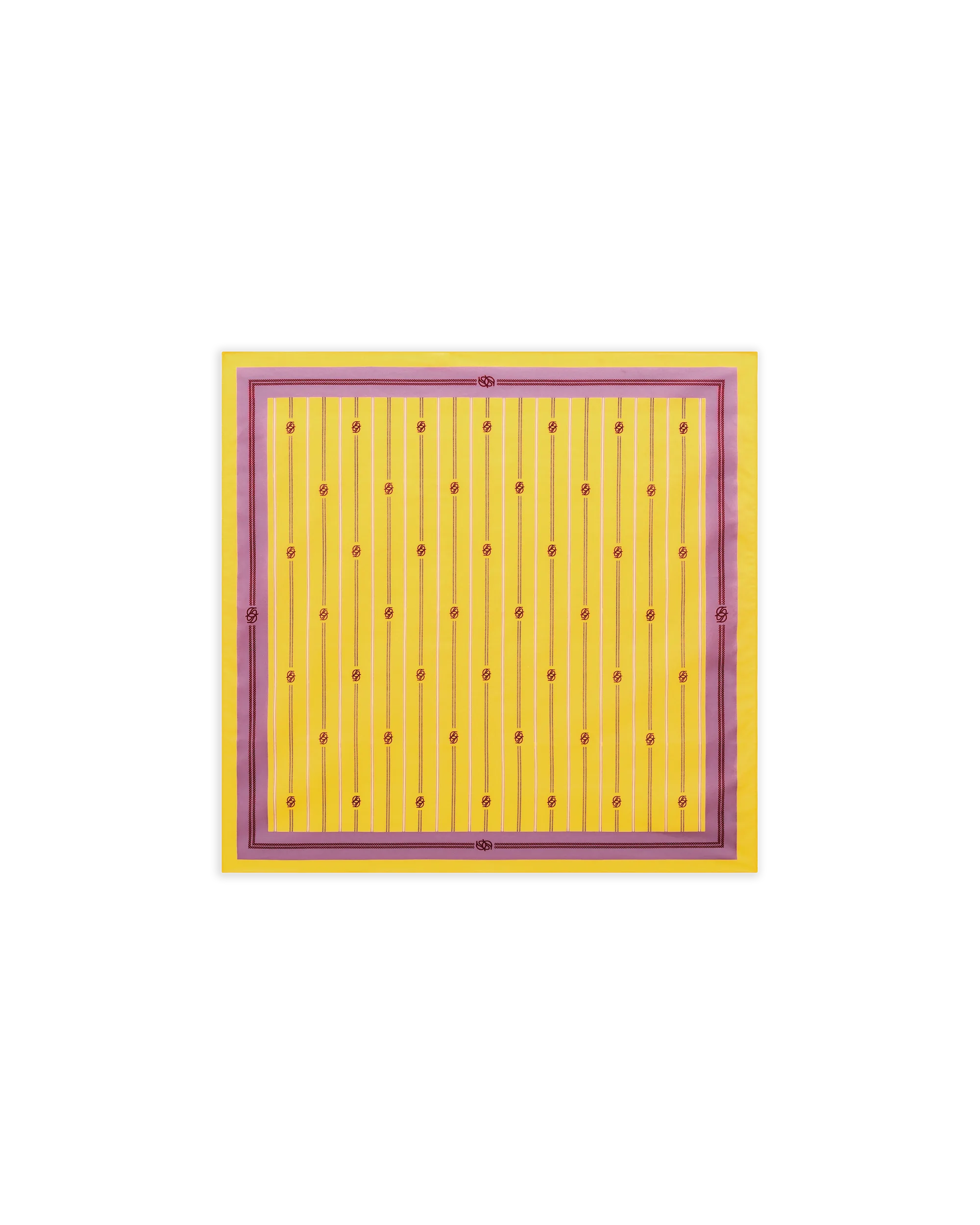 Drôle De Monsieur Bandana Monogram Stripes Tuch Gelb Seide