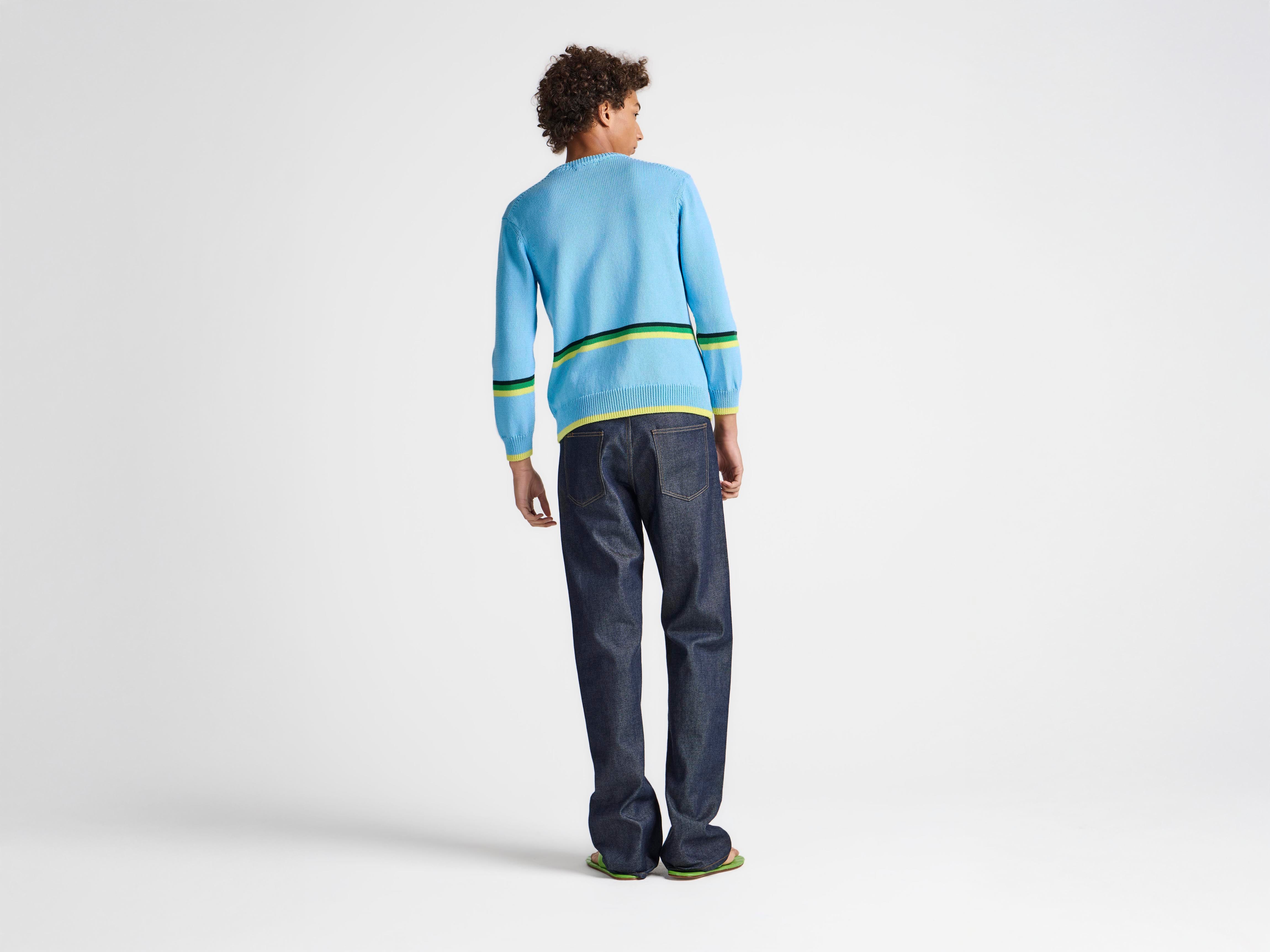 J.W.Anderson Car Jumper Pullover Hellblau Baumwolle