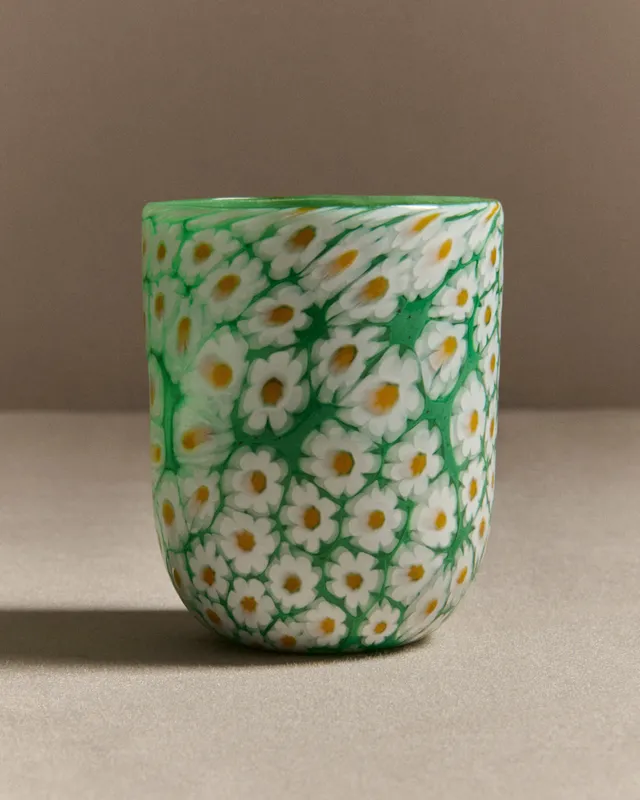 J.W.Anderson Tableware Full Murrina Glas Weiß Grün Murano Handglas