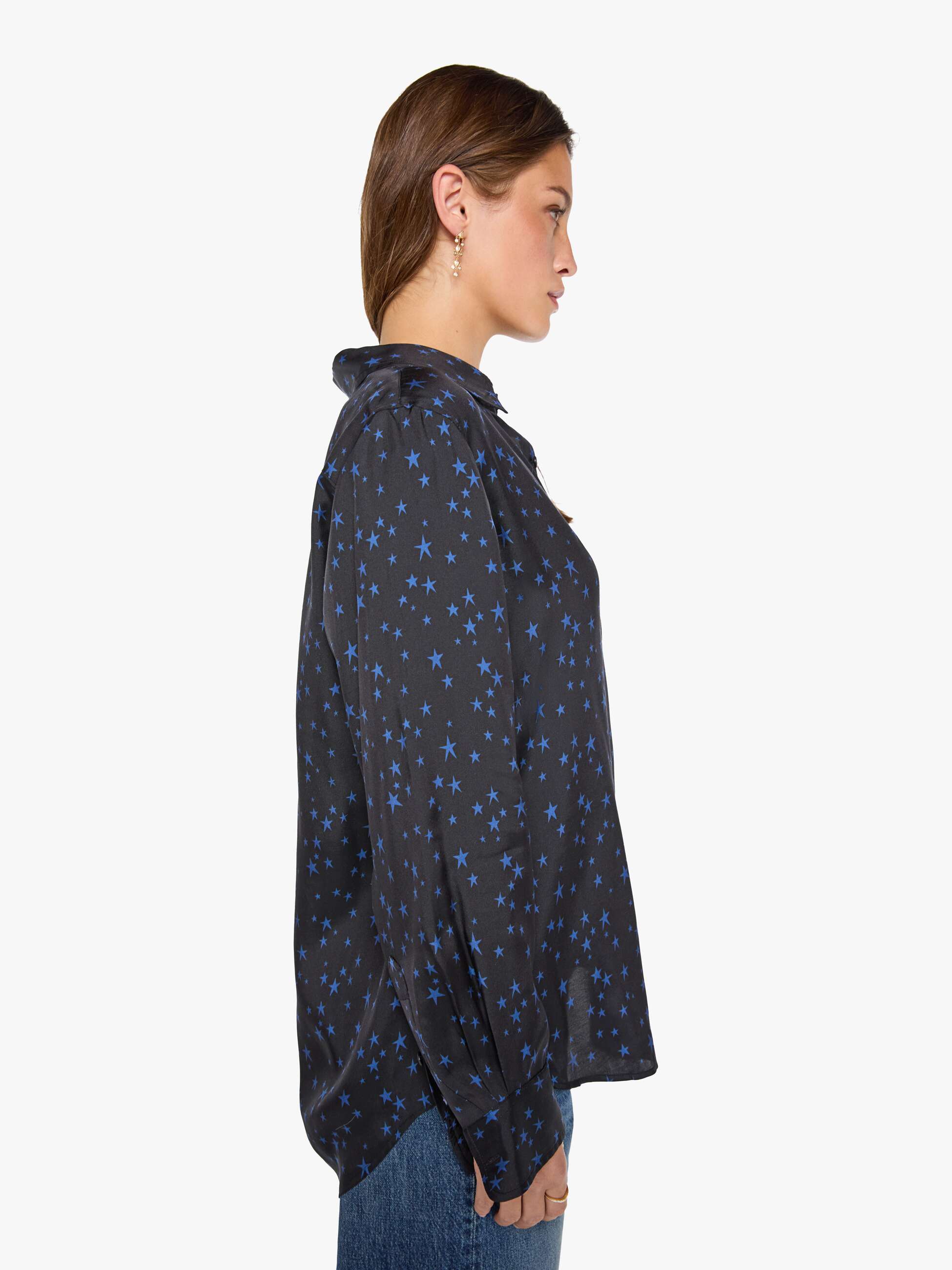 Mother Bestie Bluse Rock Star Schwarz Sterne Seidenmix