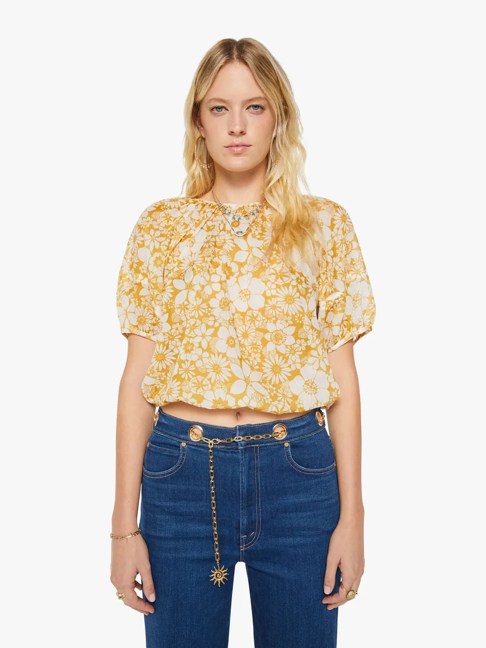 Mother The Party In The Back Shirt Bluse Floral Notes Baumwolle