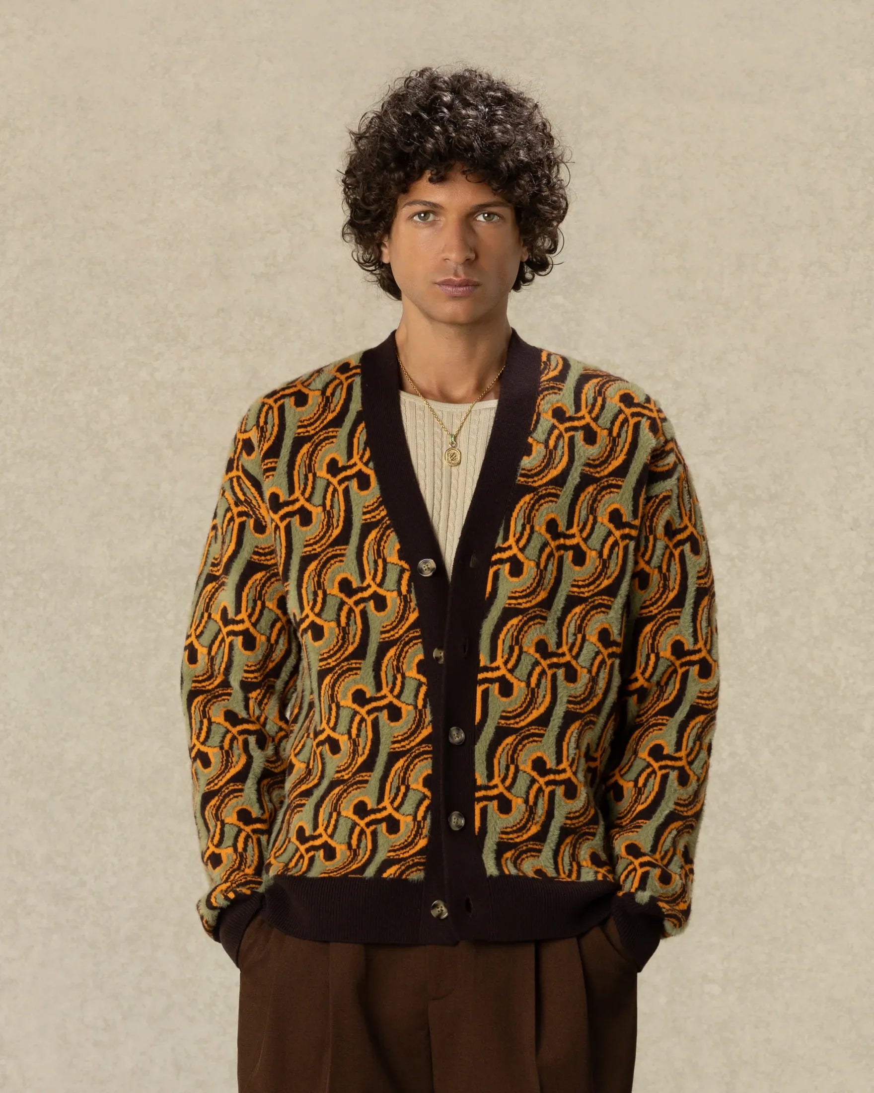 Drôle De Monsieur D Mirror Abstrait Cardigan khaki Strick