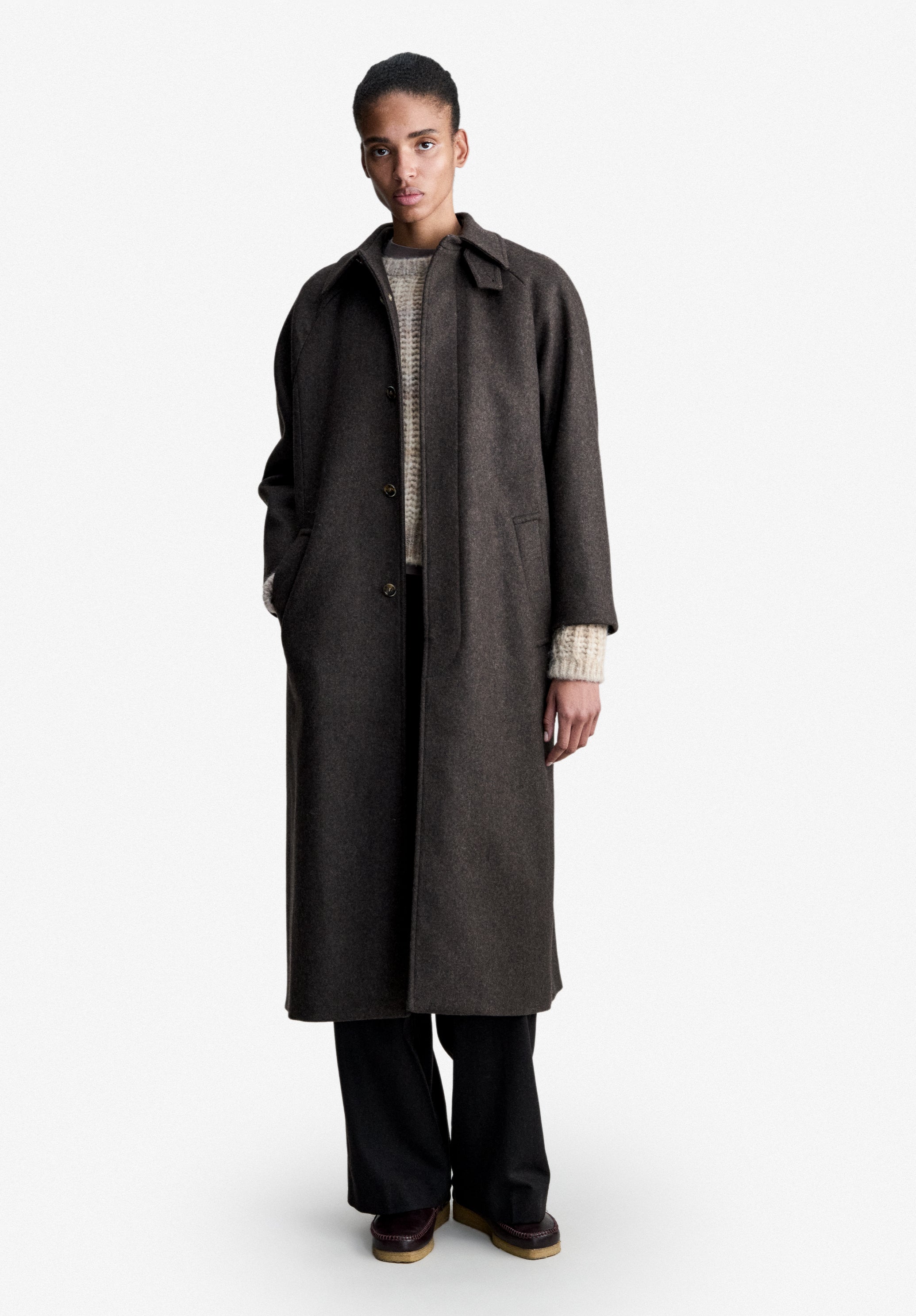 A.P.C. Mac Mantel Braun Oversize Wolle 42