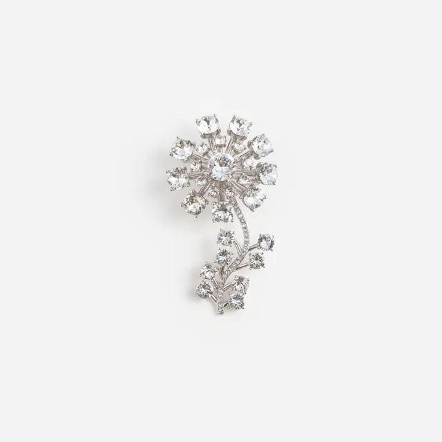 Self Portrait Crystal Flower Brooch Brosche silber One Size