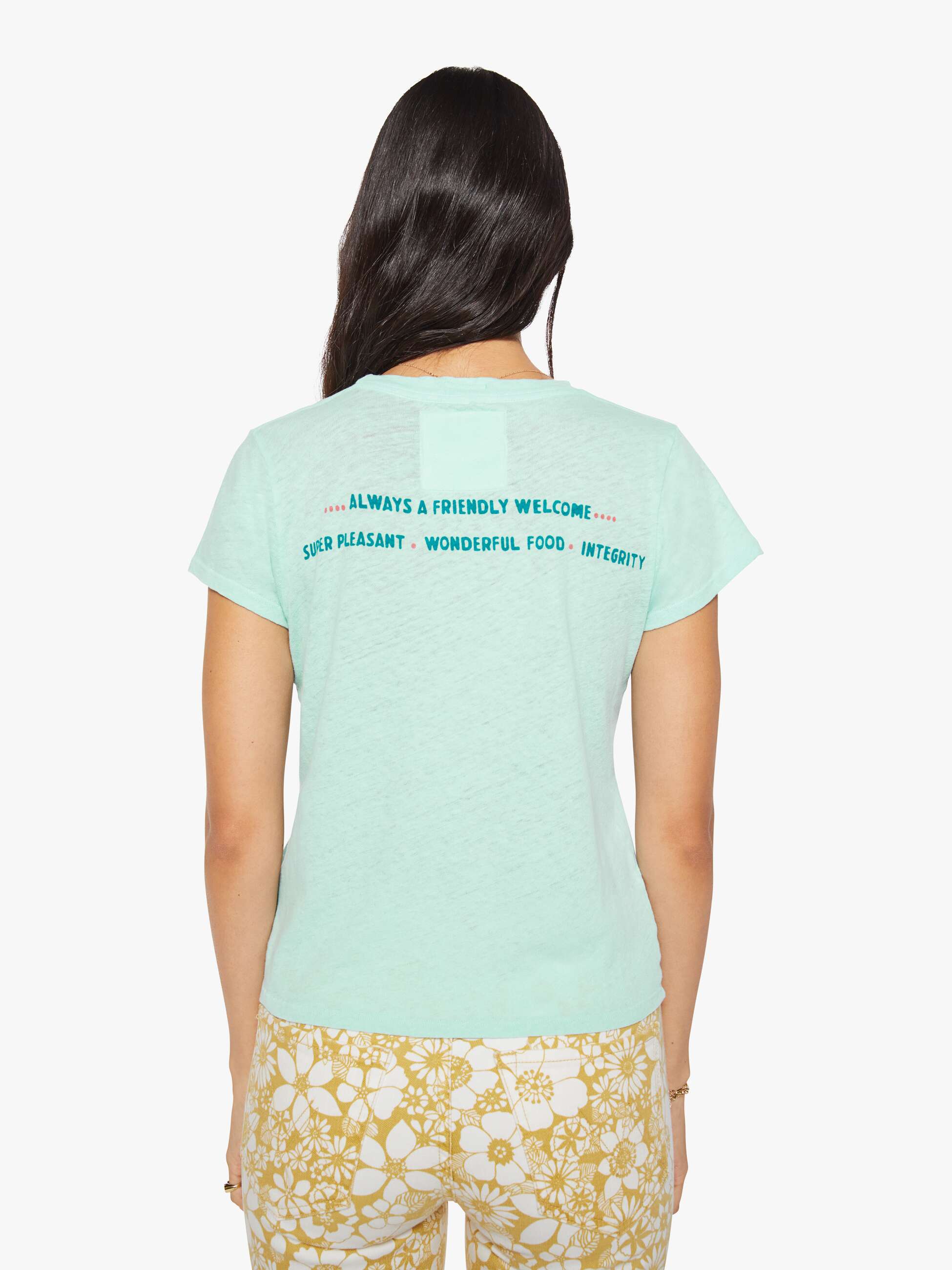 Mother Lil Sinful T-Shirt Grün Lone Palm Baumwolle Leinen