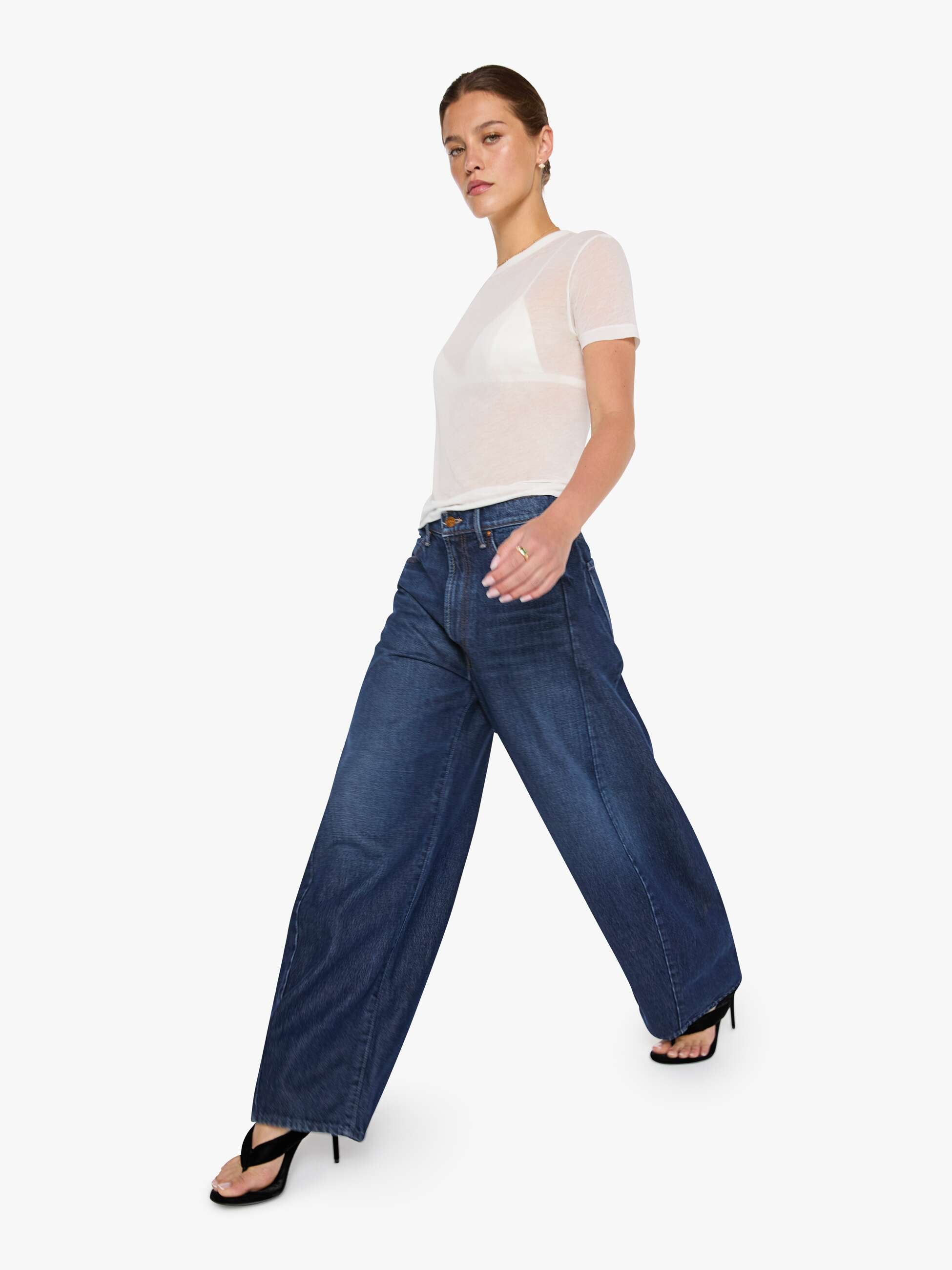 Mother Snacks Spoonful Wide Leg Jeans Fresh Squeezed