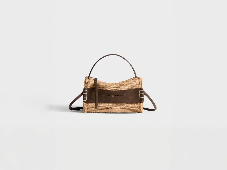 J.W.Anderson Small Loafer Tasche Natural Raffia Häkel