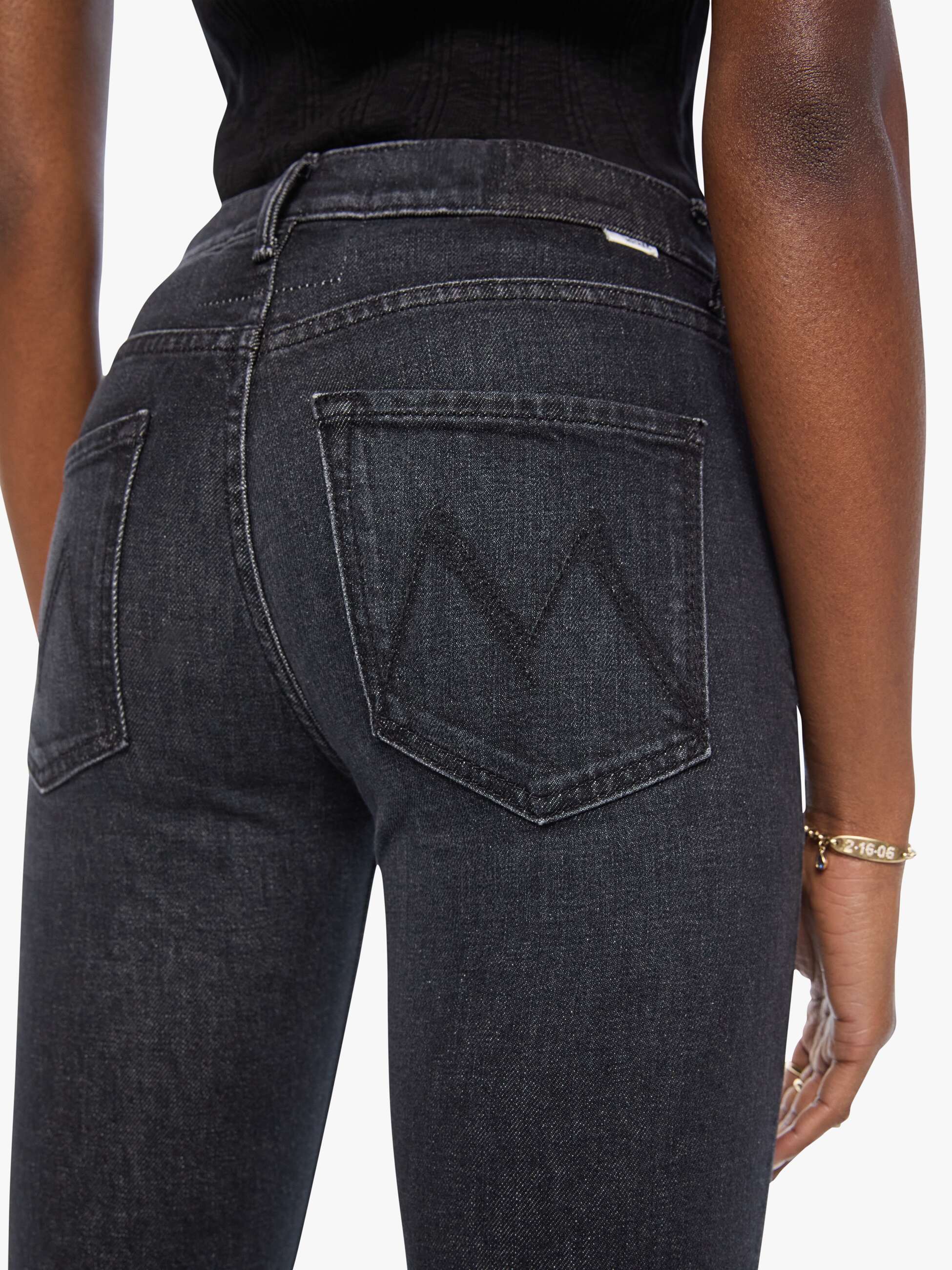 Mother Denim The Mid Rise Dazzler Skimp Jeans Schwarz