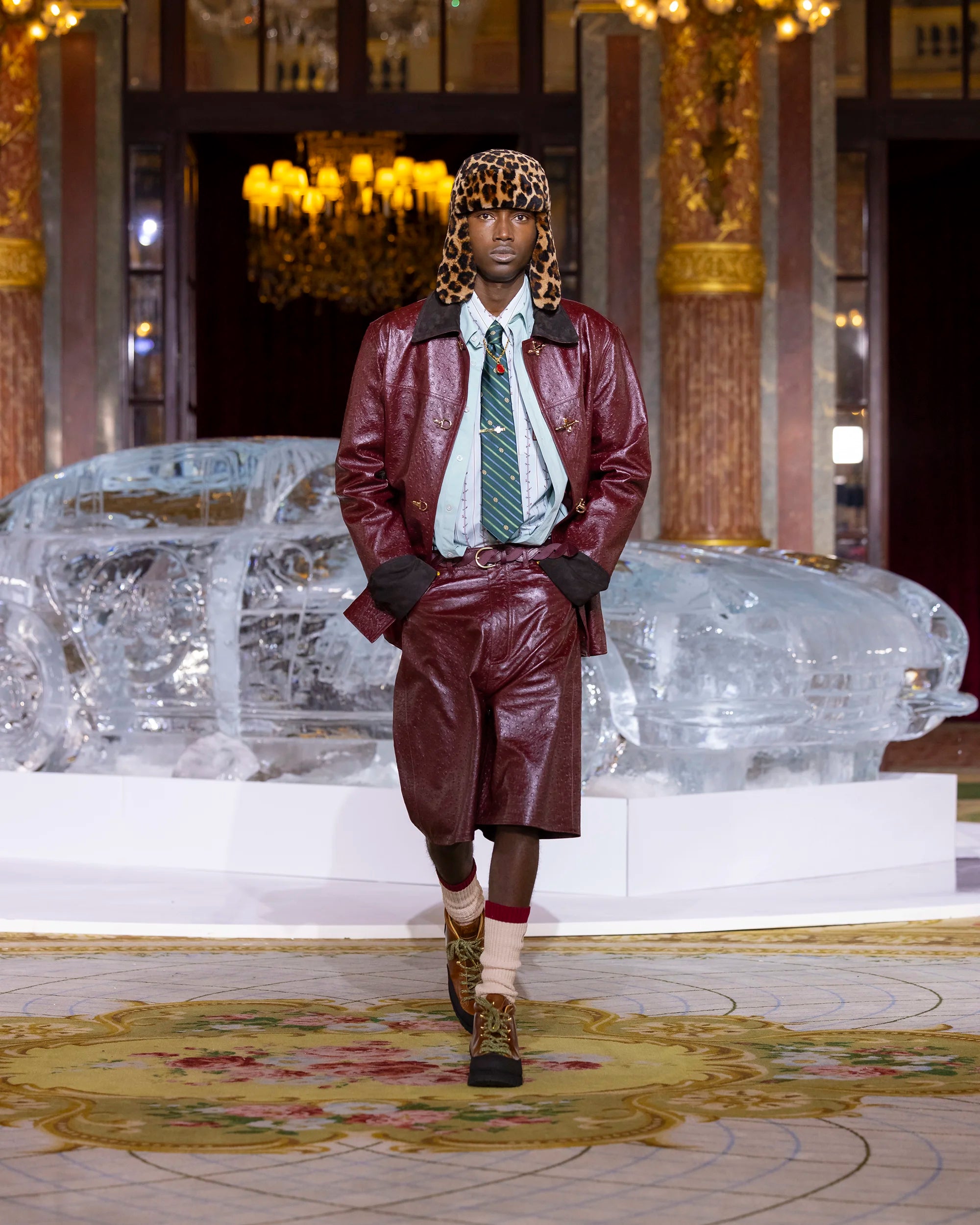 Drôle De Monsieur La Veste Cuir Lederjacke burgundy Echtleder
