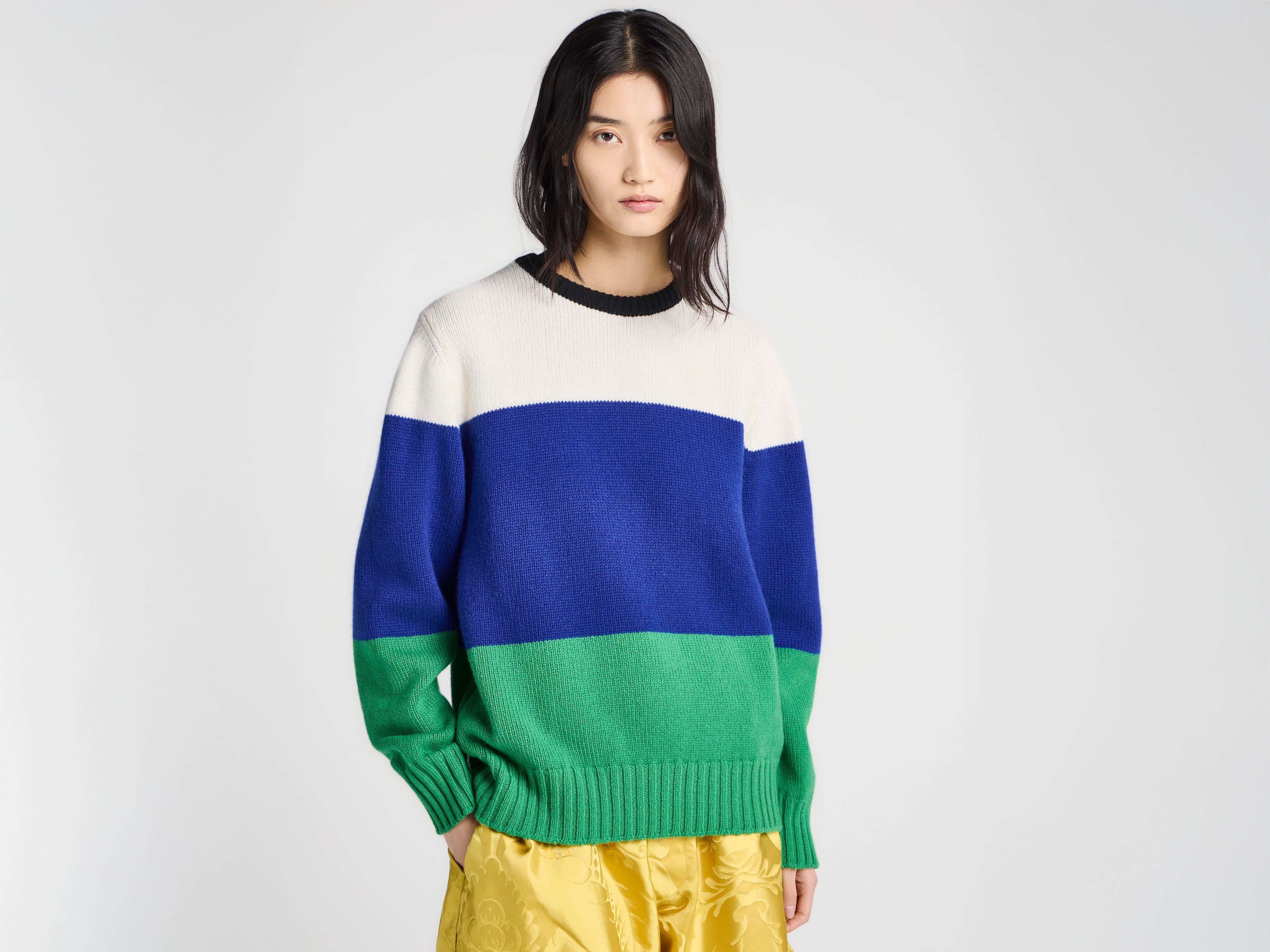 J.W.Anderson Knitted Stripe Jumper Pullover Damen Royal Blue M