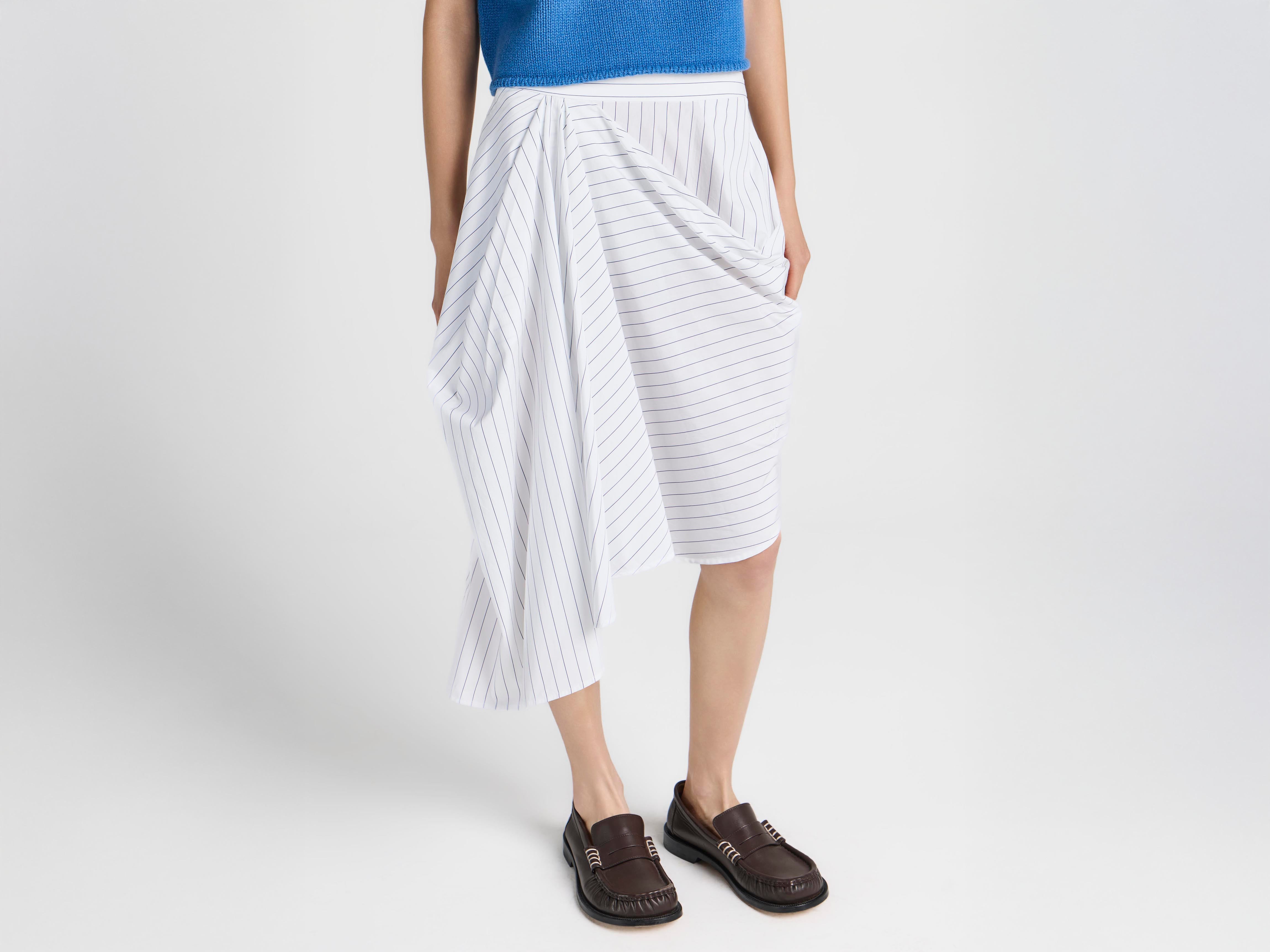 J.W.Anderson Rock Damen Weiß Blau Drapiert Asymmetrisch Baumwolle