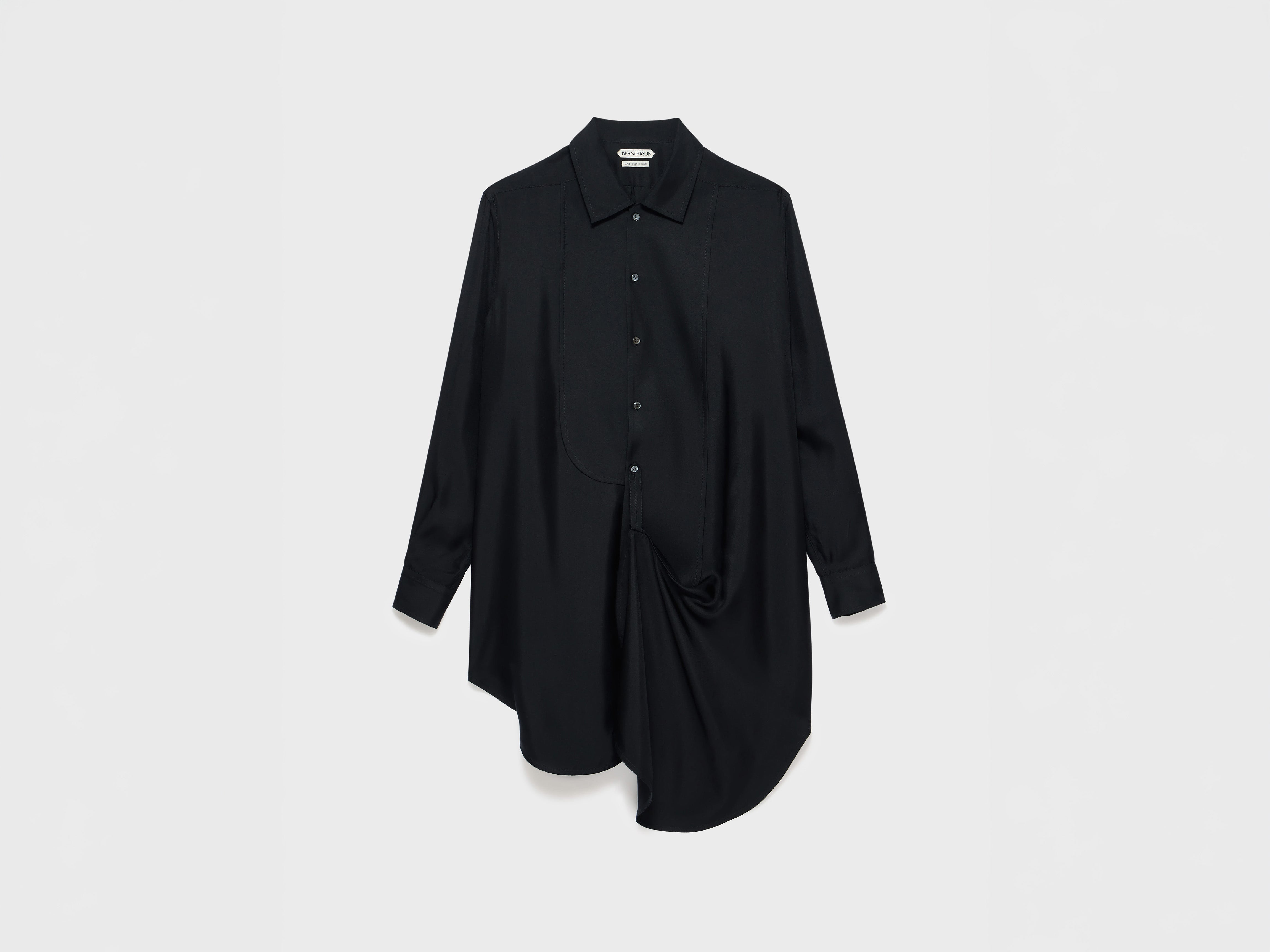 J.W.Anderson Tuxedo Drape Silk Kleid Damen Schwarz Seide