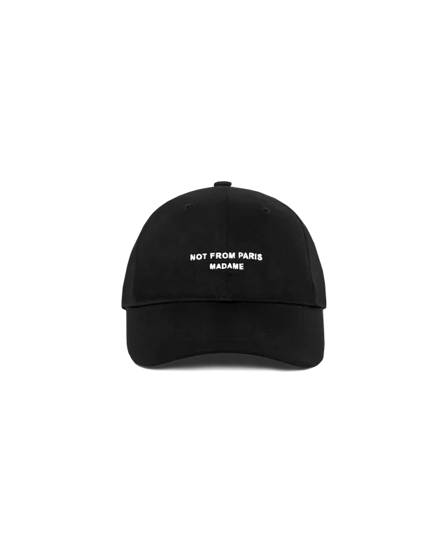 Drôle De Monsieur Slogan Cap Schwarz Baumwolle 6-Panel