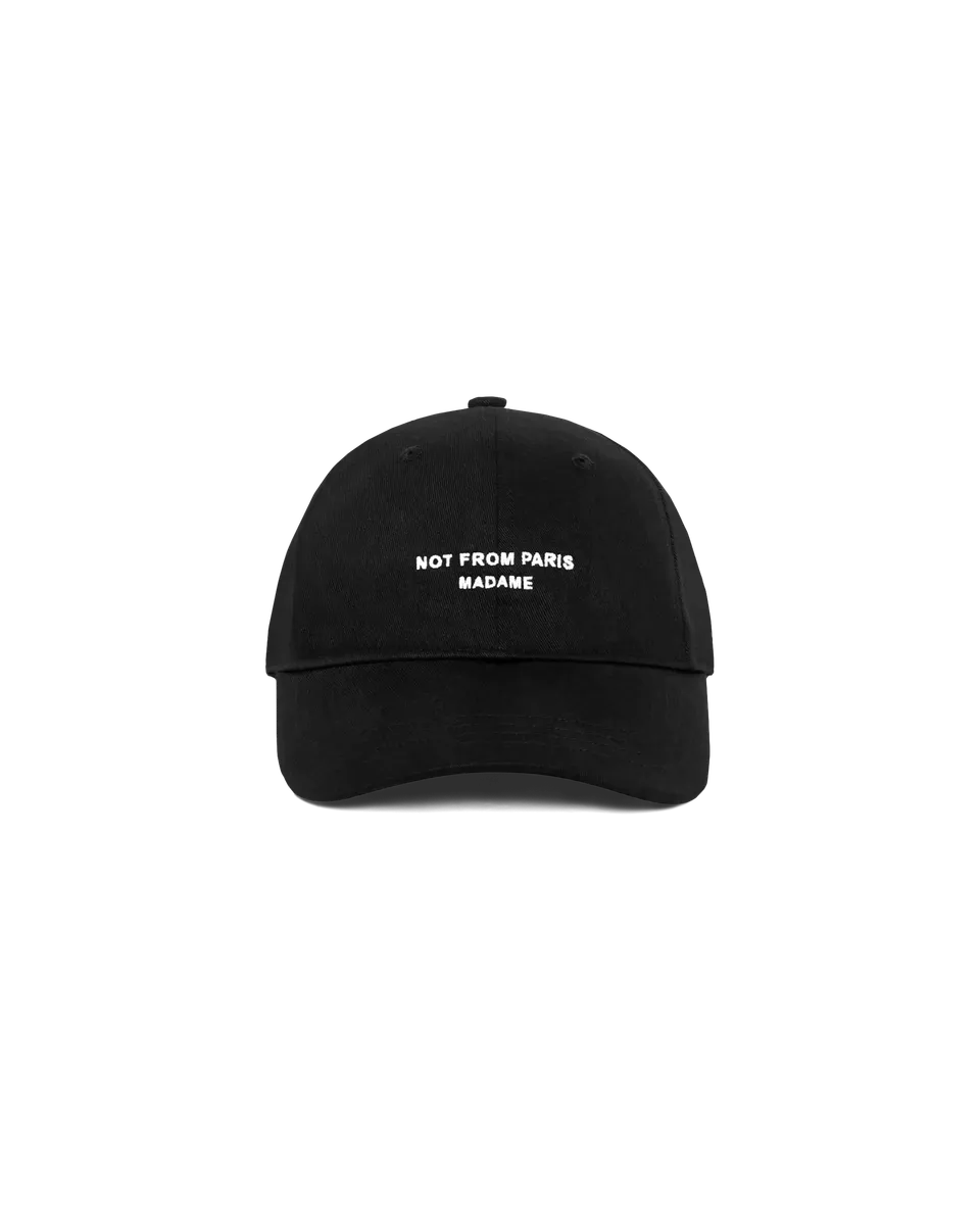 Drôle De Monsieur Slogan Cap Schwarz Baumwolle 6-Panel