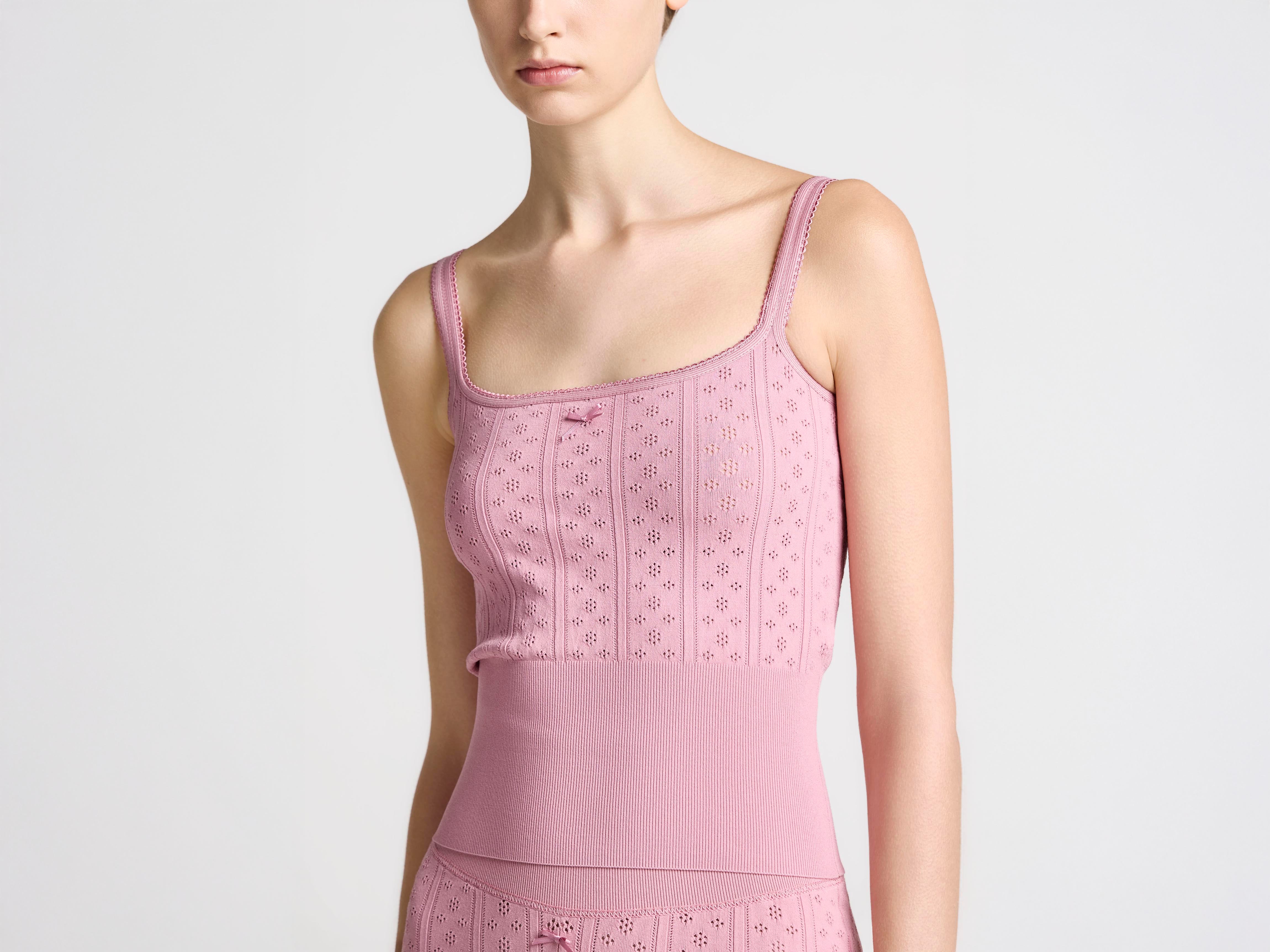 J.W.Anderson Pointelle Cami Top Rose Pink Viskose
