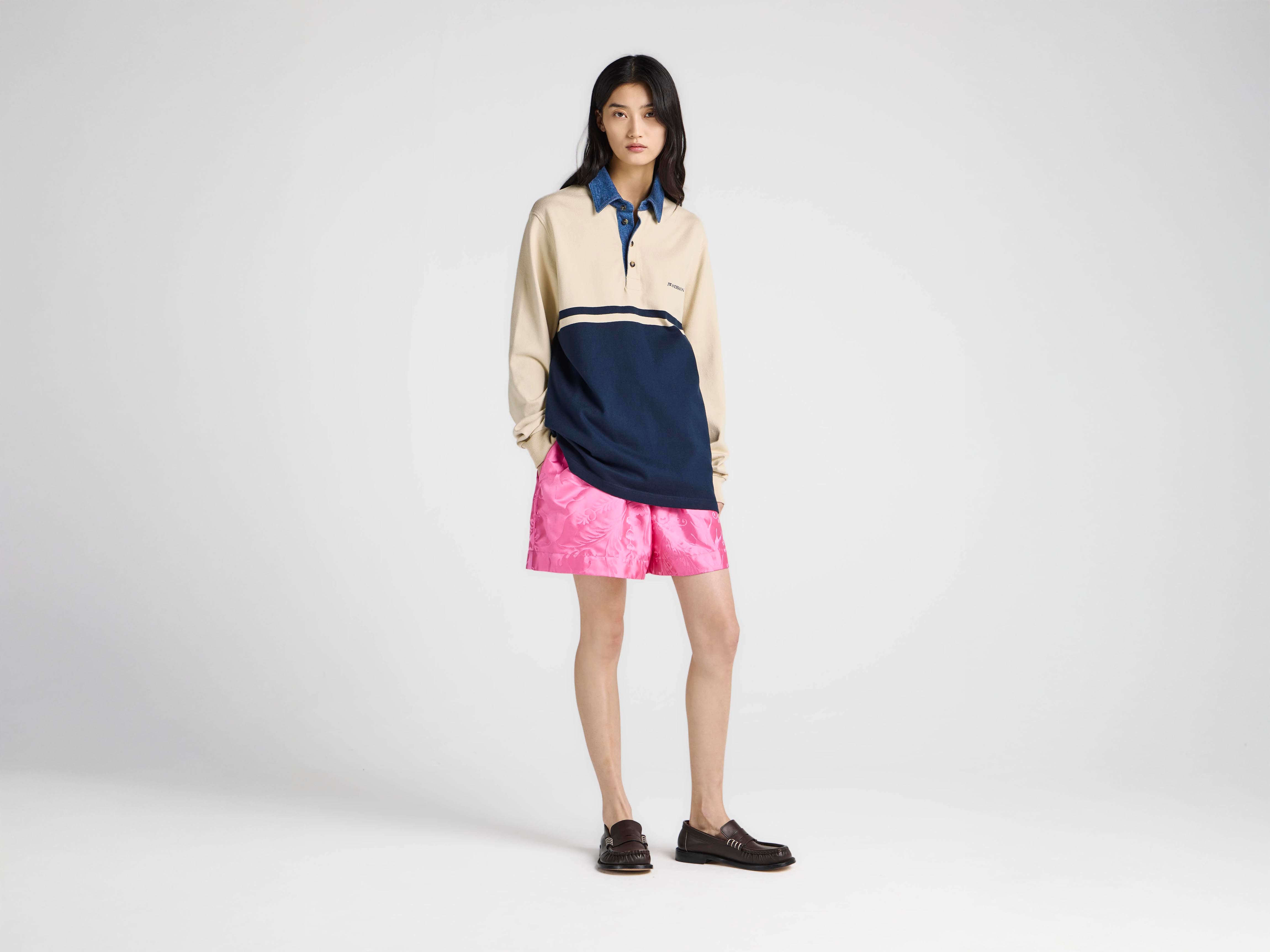 J.W.Anderson Rugby Polo Damen off-white navy Langarm