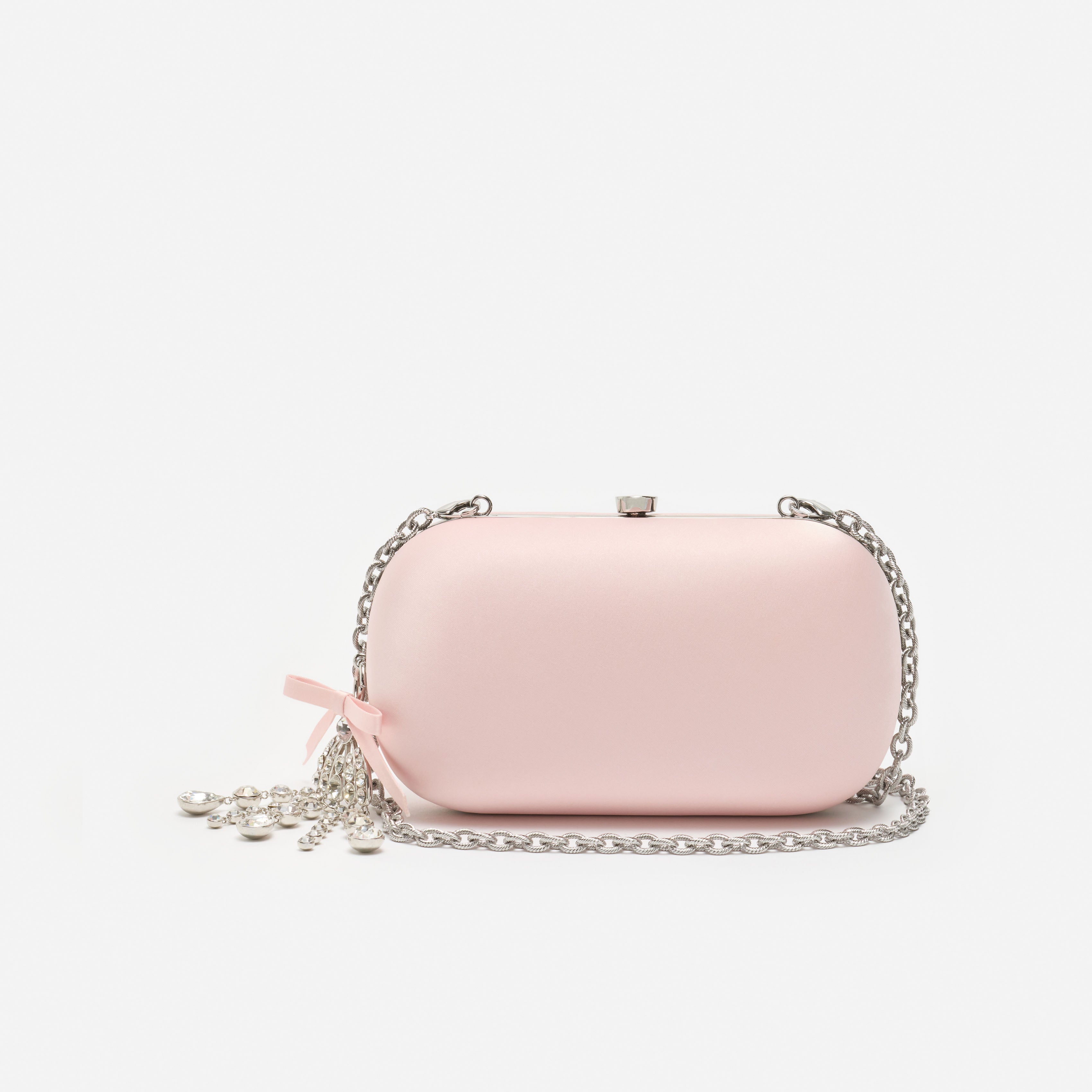 Self Portrait Pink Rectangle Satin Clutch Tasche Rosa One Size