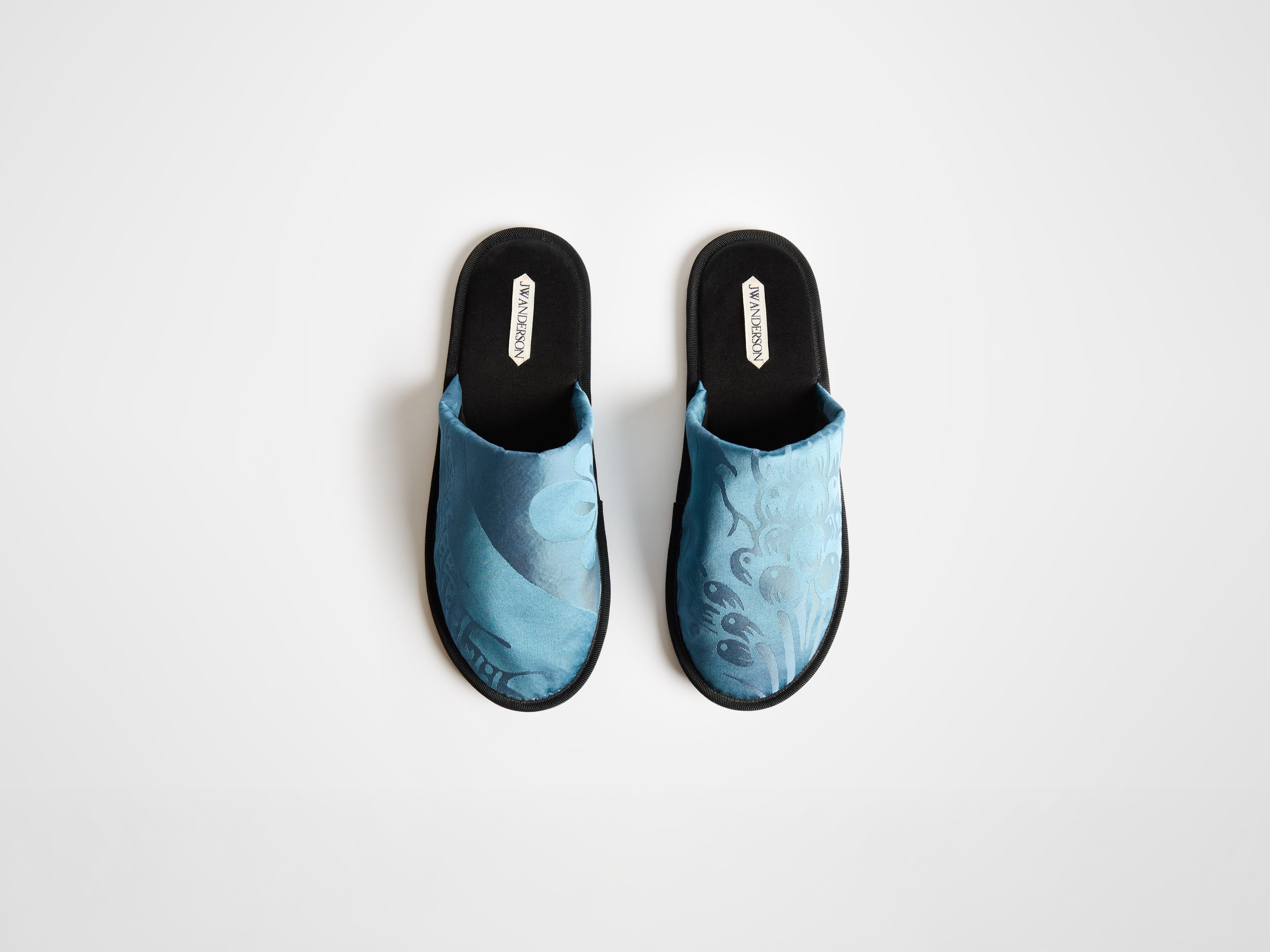 J.W.Anderson Shoes Close Toe Pantoletten Airforce Blau Seide