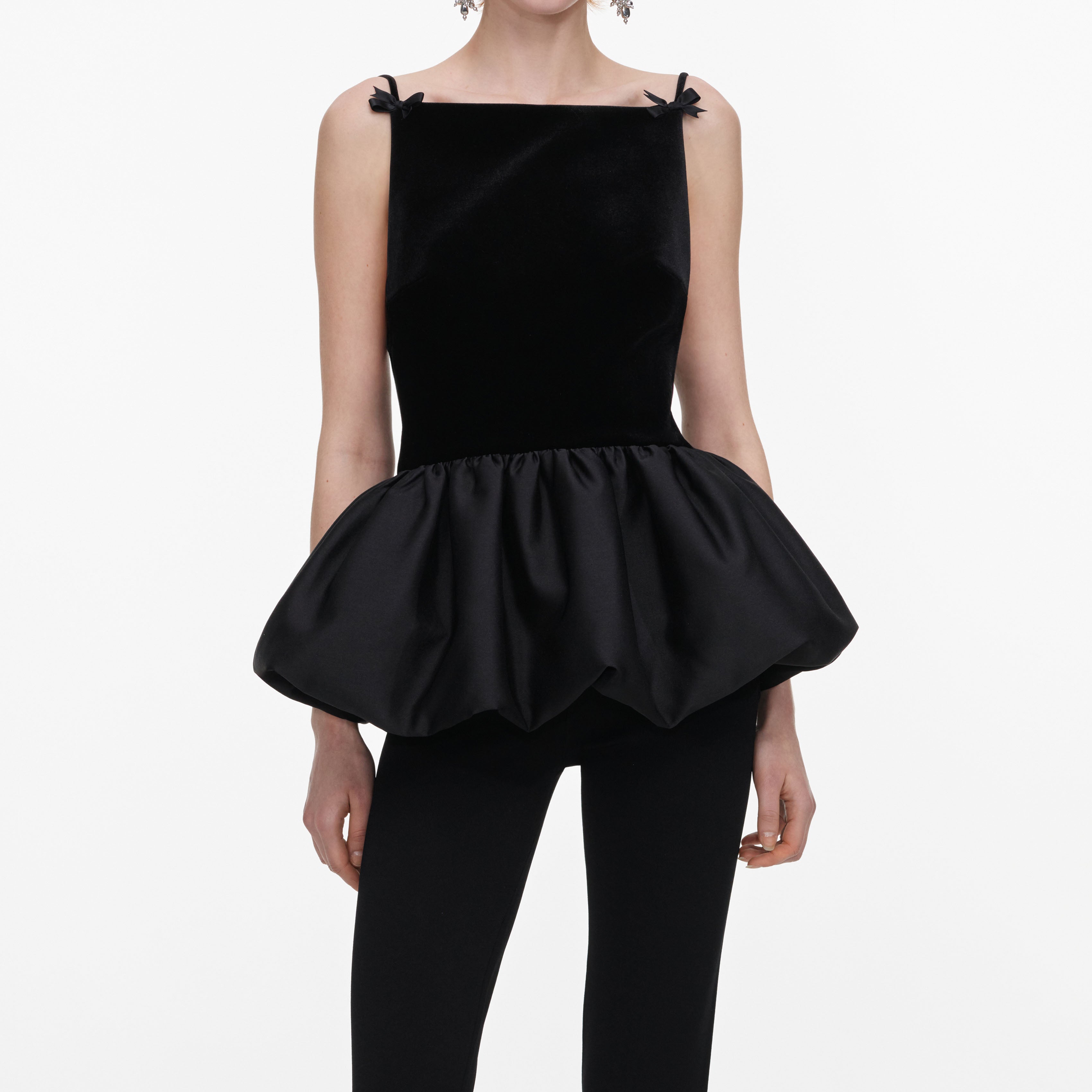 Self Portrait Black Panel Knit Leggings Schwarz Strick
