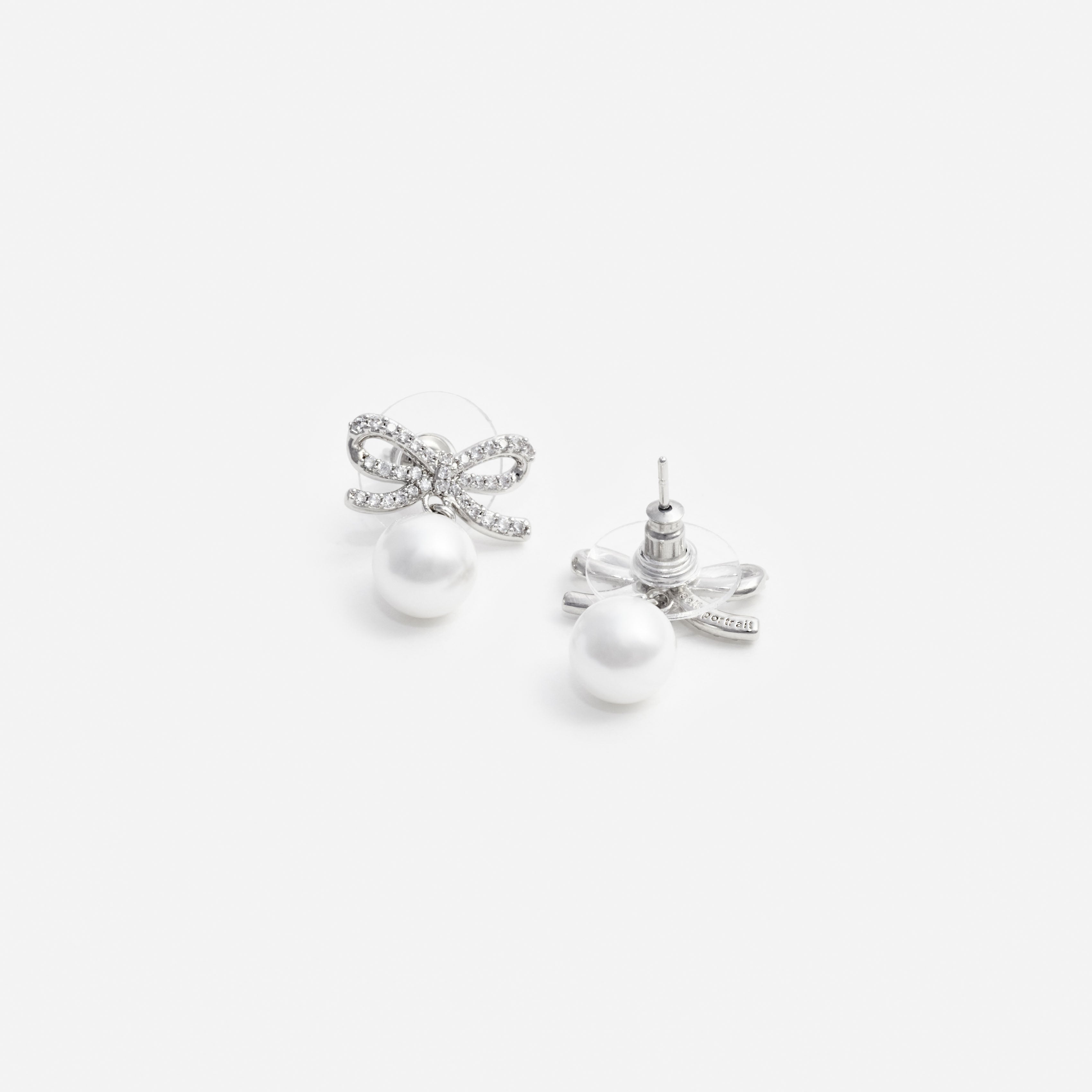 Self Portrait Jewellery Bow Pearl Ohrringe Silber One Size