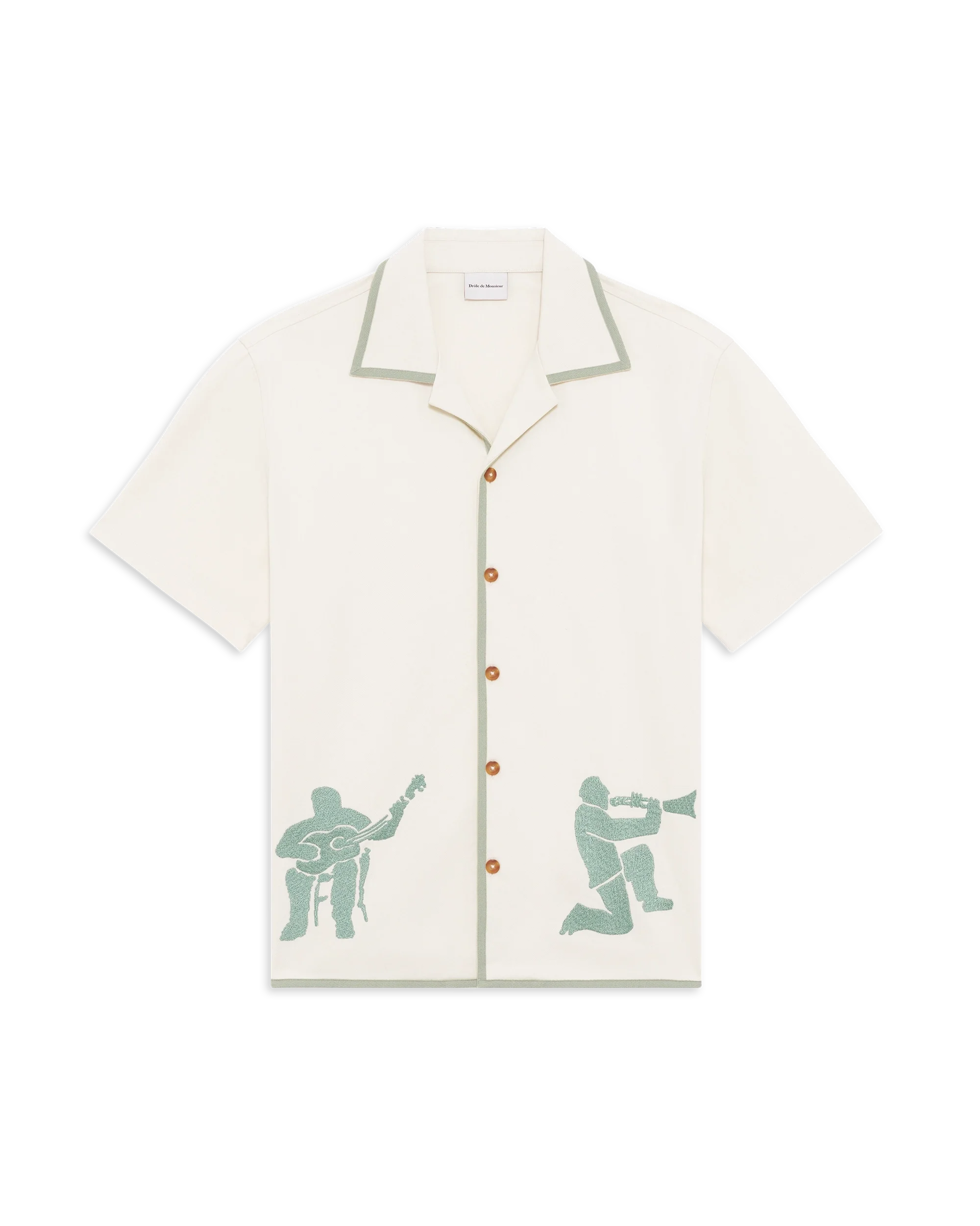 Drôle De Monsieur Chemise Brodée Musiciens Hemd Off White