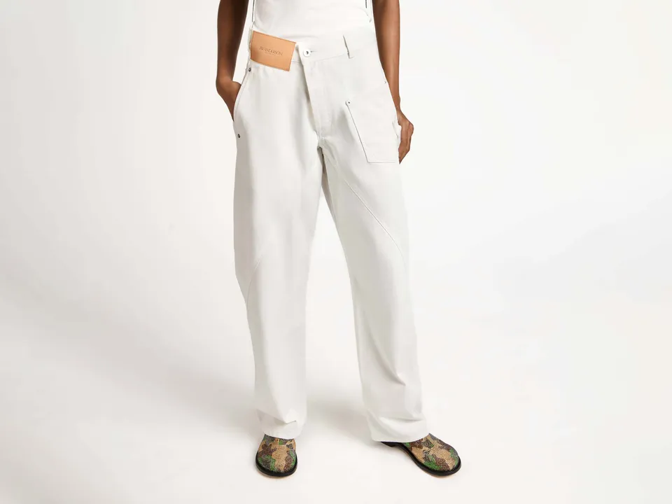 J.W.Anderson Twisted Workwear Jeans Off White Damen Denim
